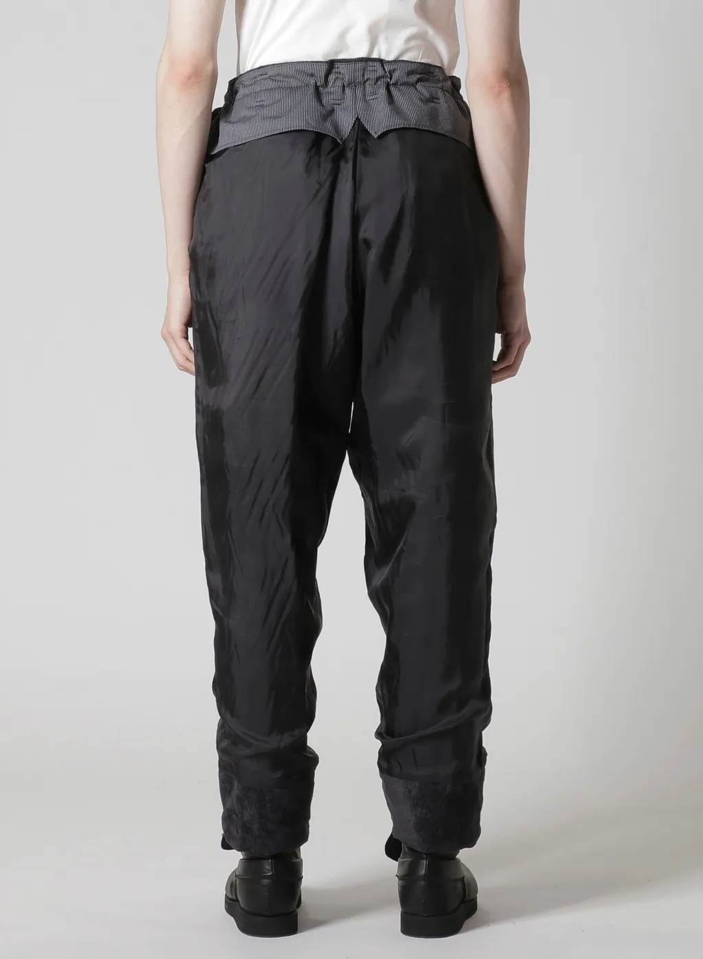 Linen Velvet Tab Detail Padded Pants