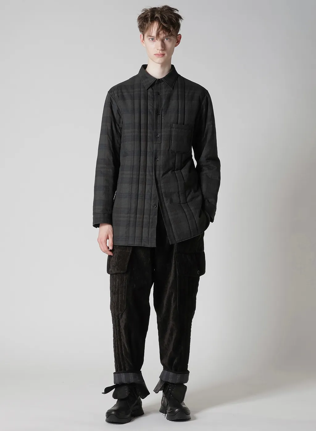 Madras Ink Plaid Padded Blouse
