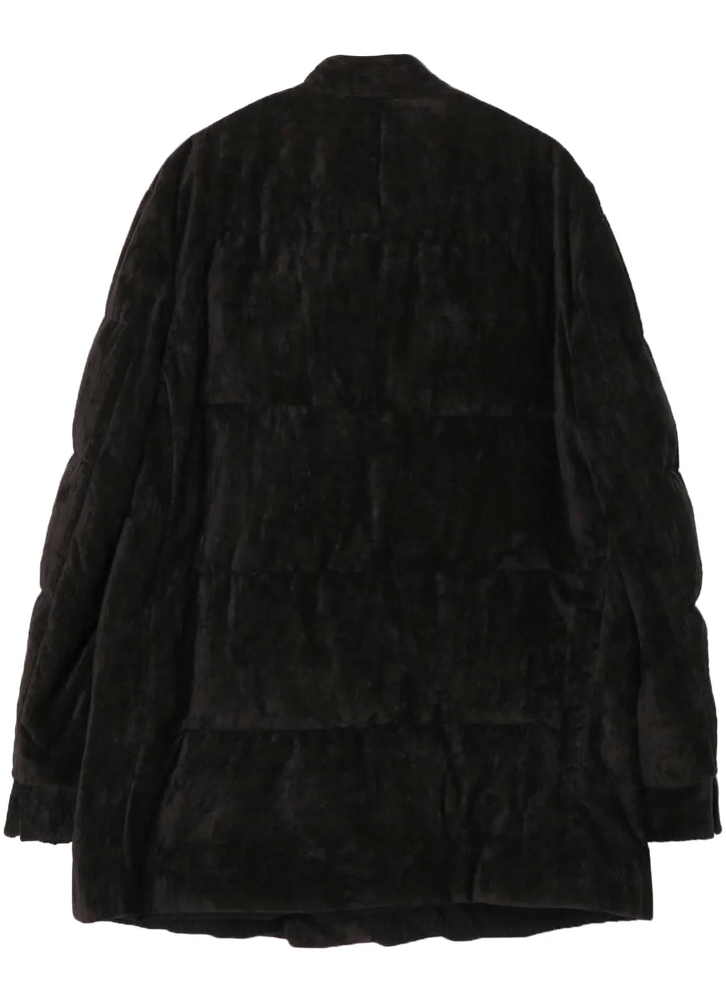 Linen Velvet Horizontal Padded Long Jacket
