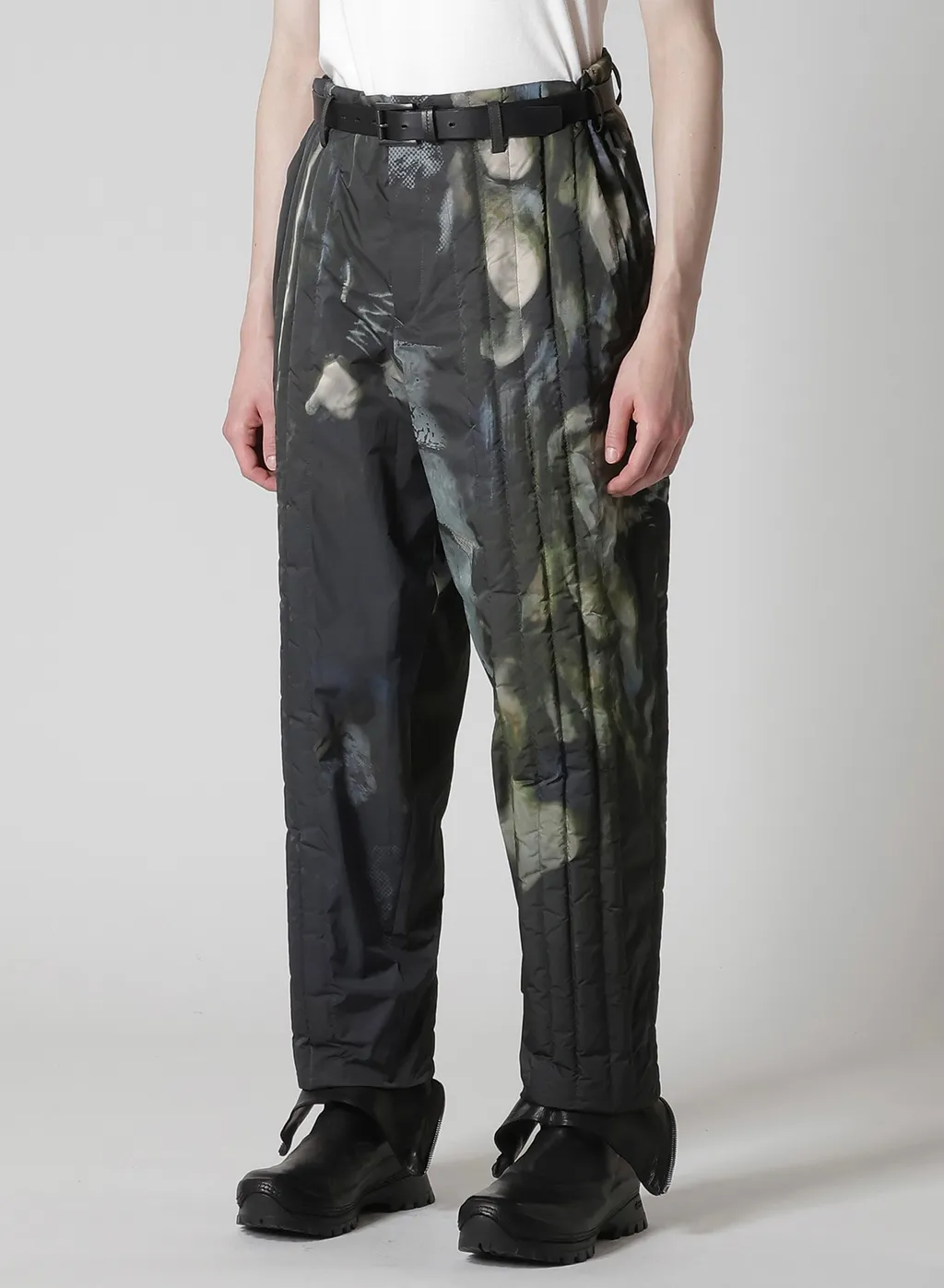 Color Adjustment Printed Padded Pants