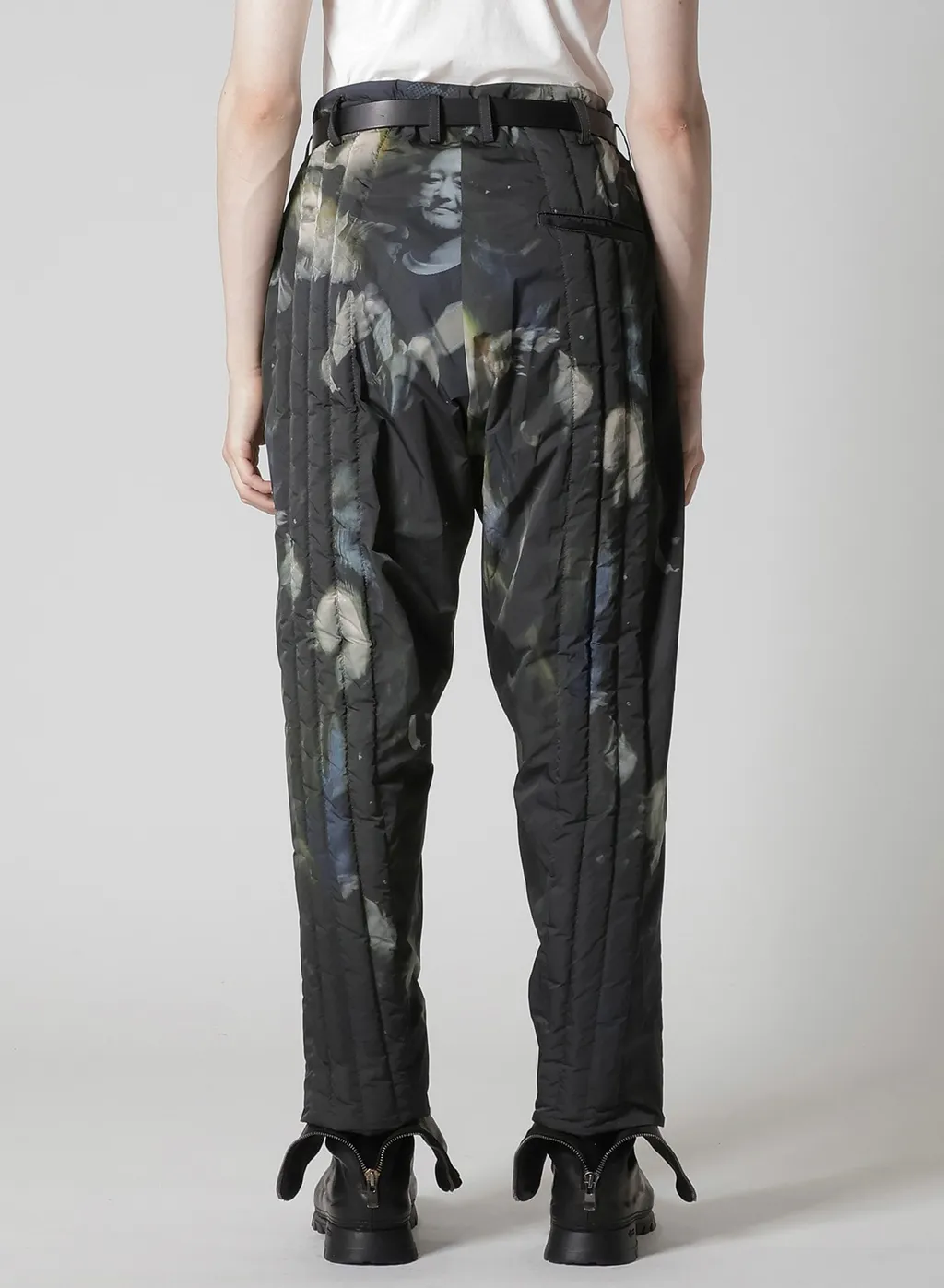 Color Adjustment Printed Padded Pants