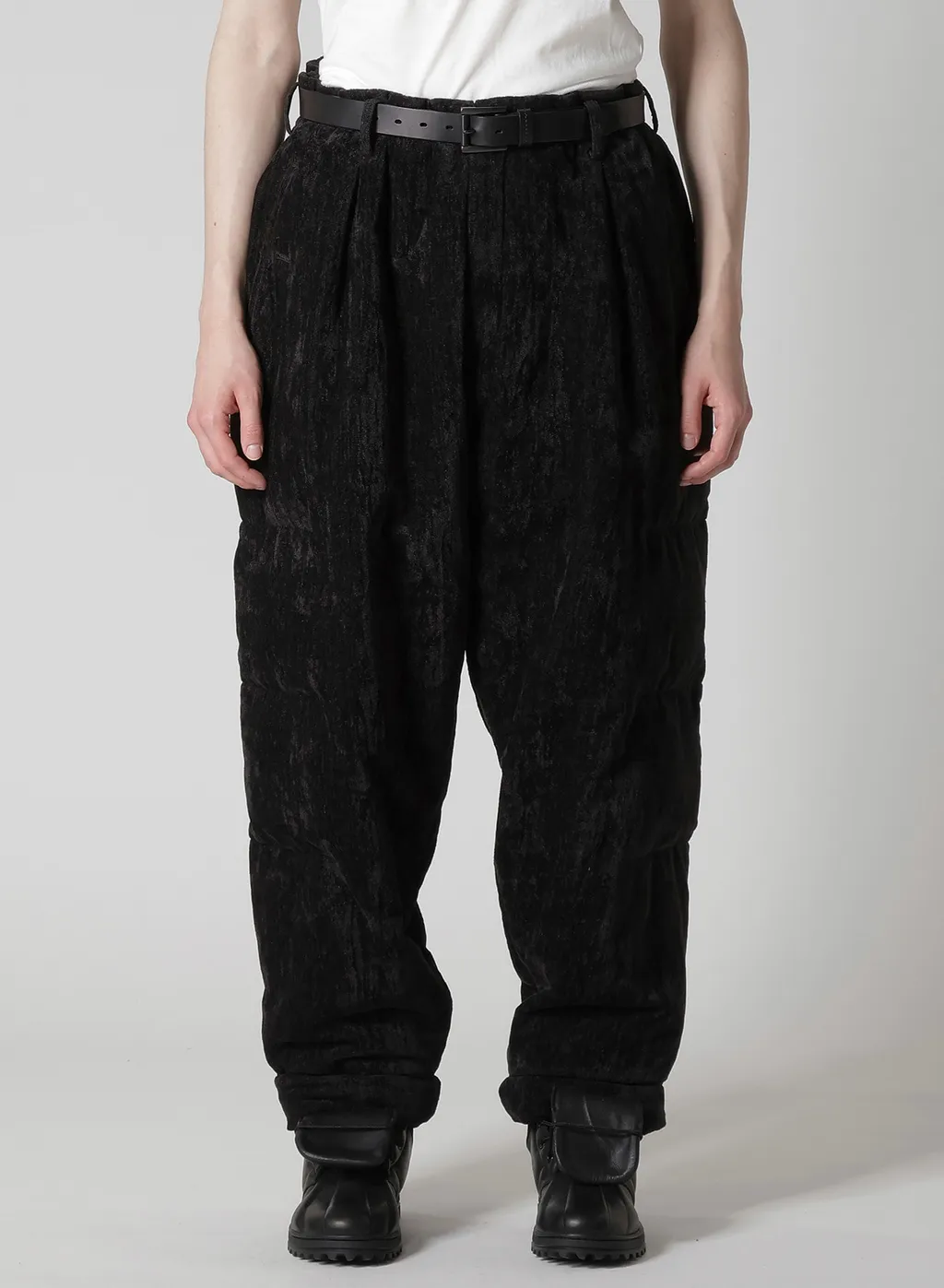 Linen Velvet Horizontal Padded Pants