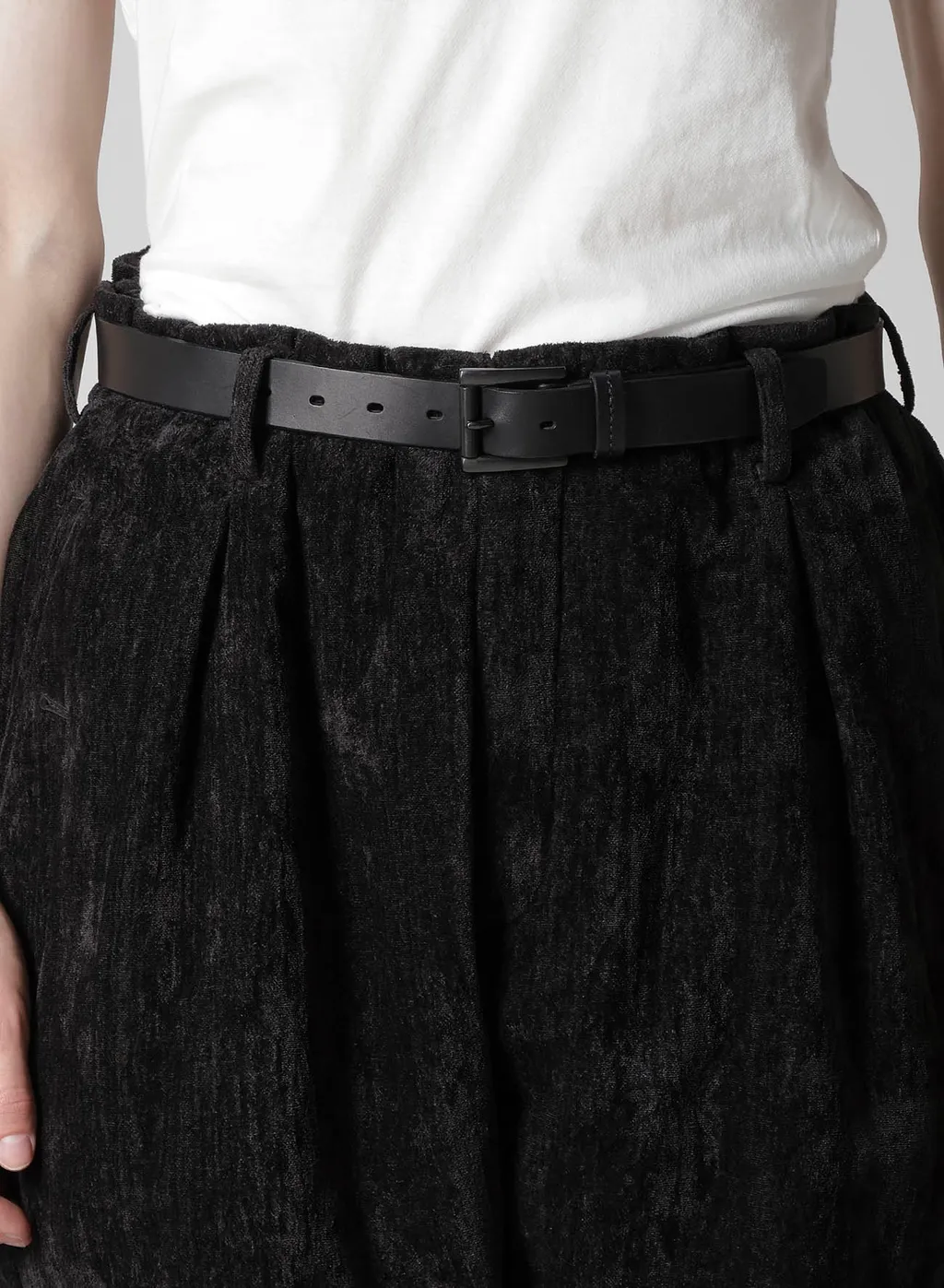 Linen Velvet Horizontal Padded Pants