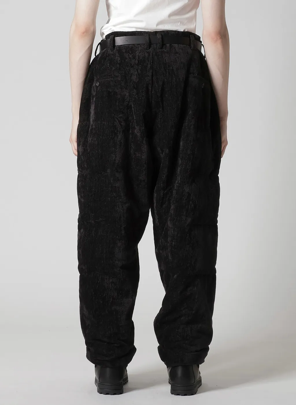 Linen Velvet Horizontal Padded Pants