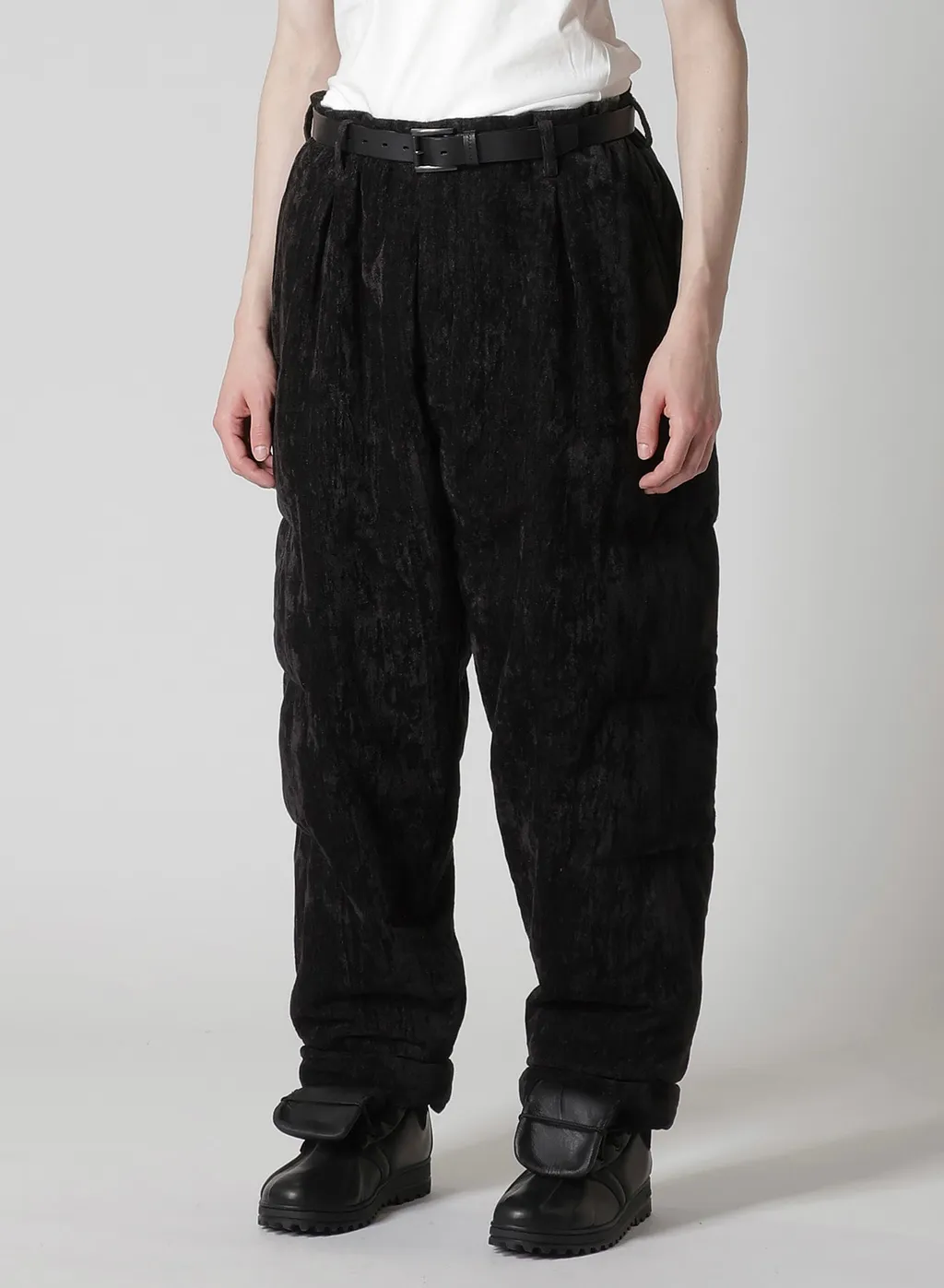 Linen Velvet Horizontal Padded Pants