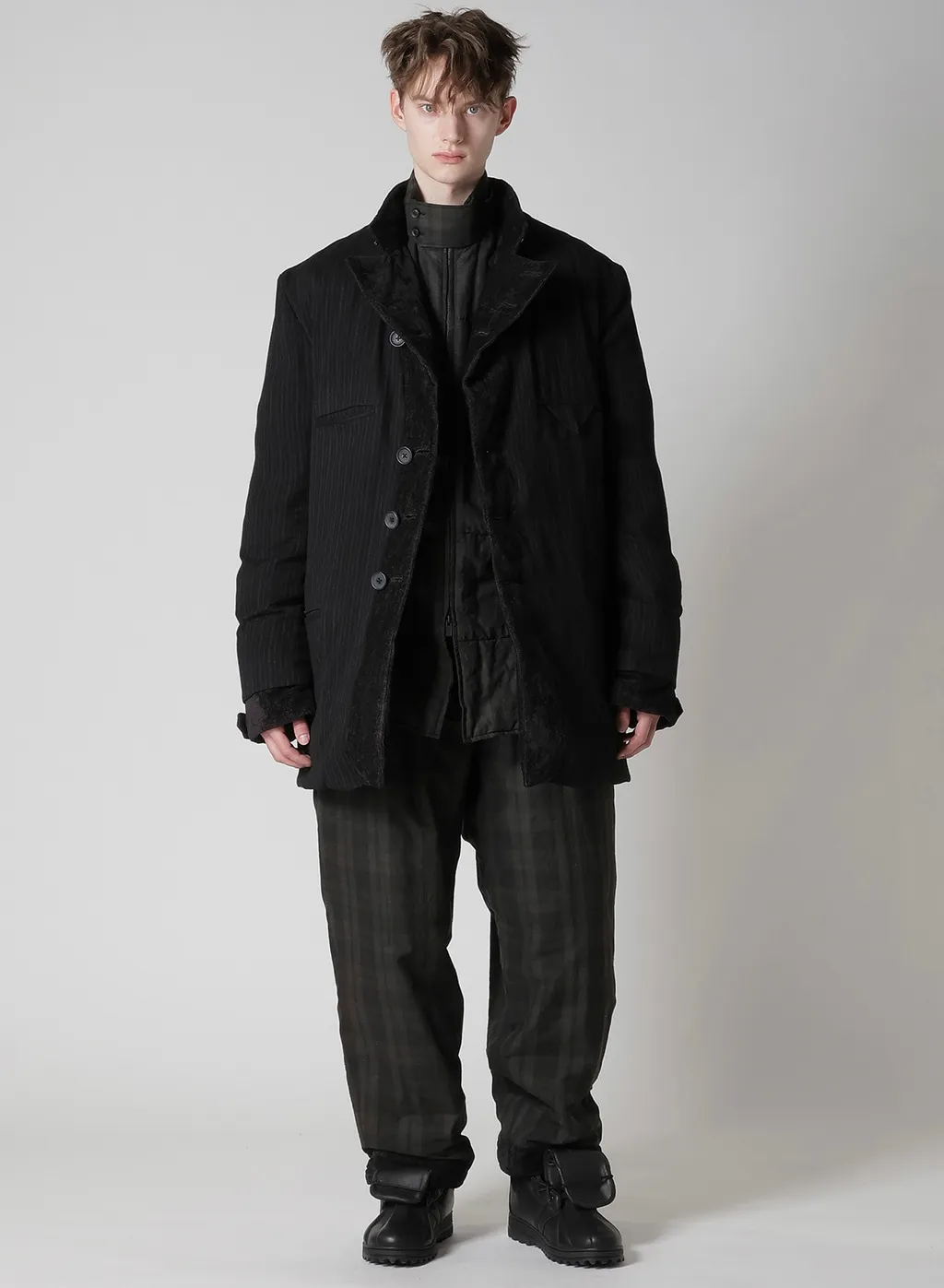 Linen Velvet Horizontal Padded Pants