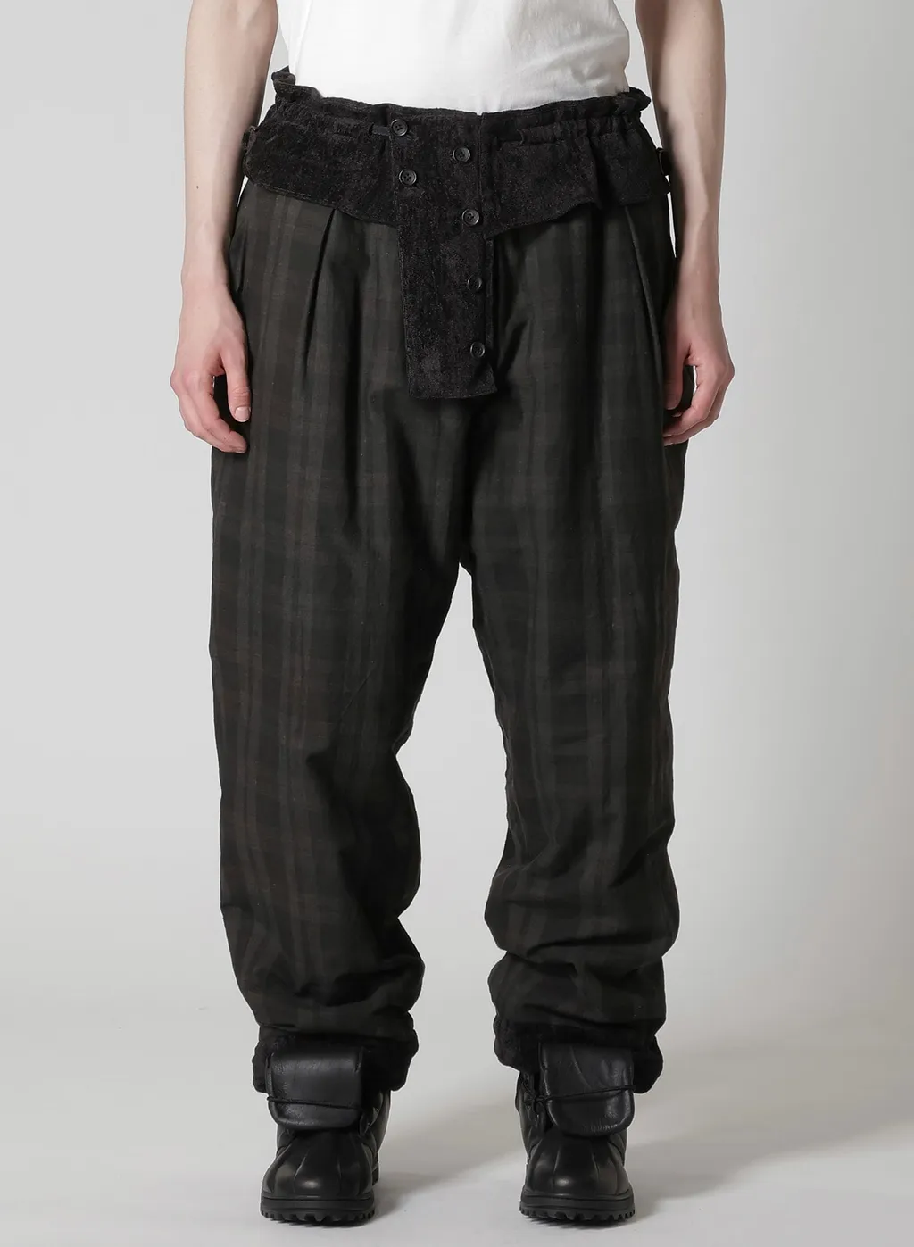 Linen Velvet Horizontal Padded Pants