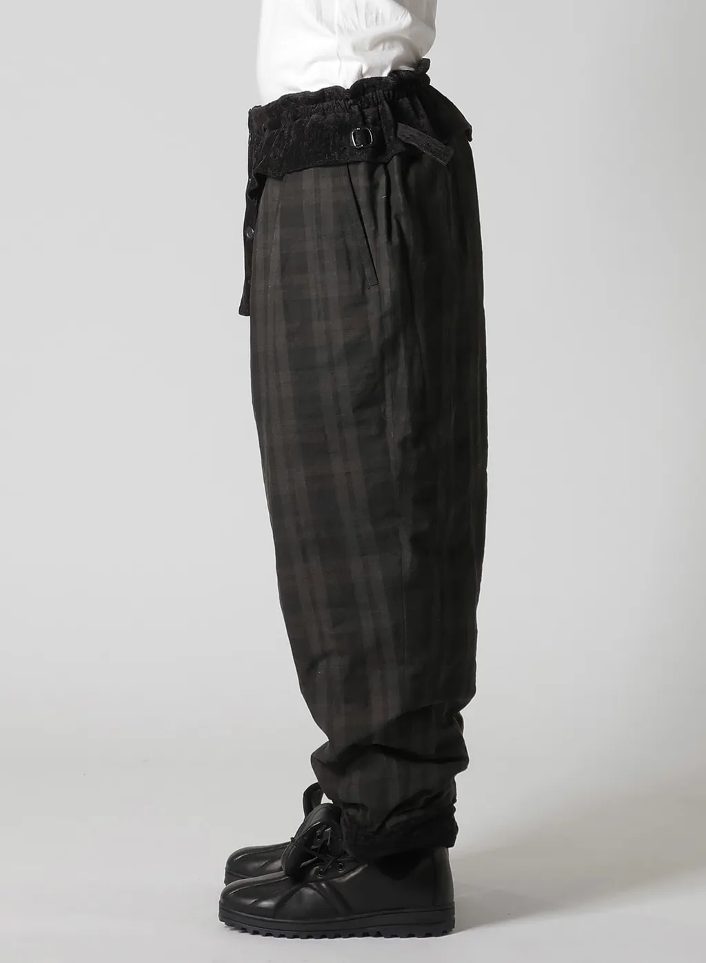 Linen Velvet Horizontal Padded Pants