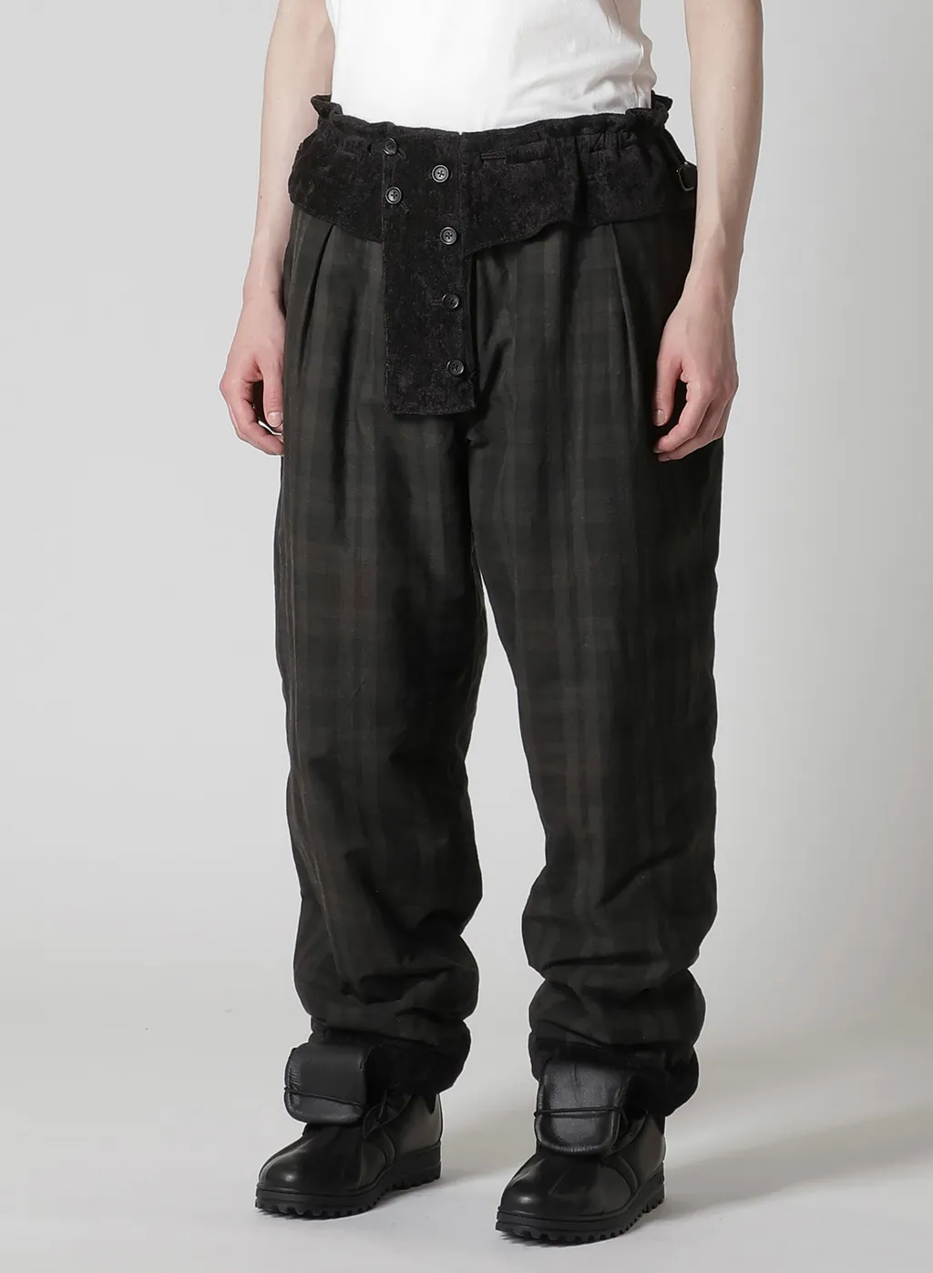 Linen Velvet Horizontal Padded Pants
