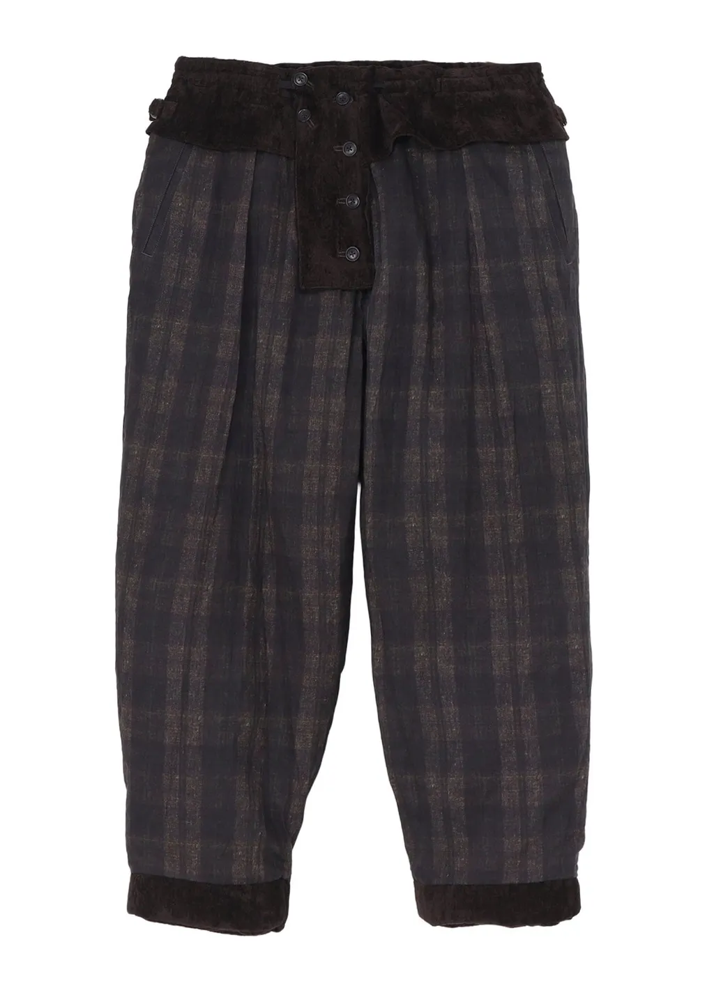 Linen Velvet Horizontal Padded Pants