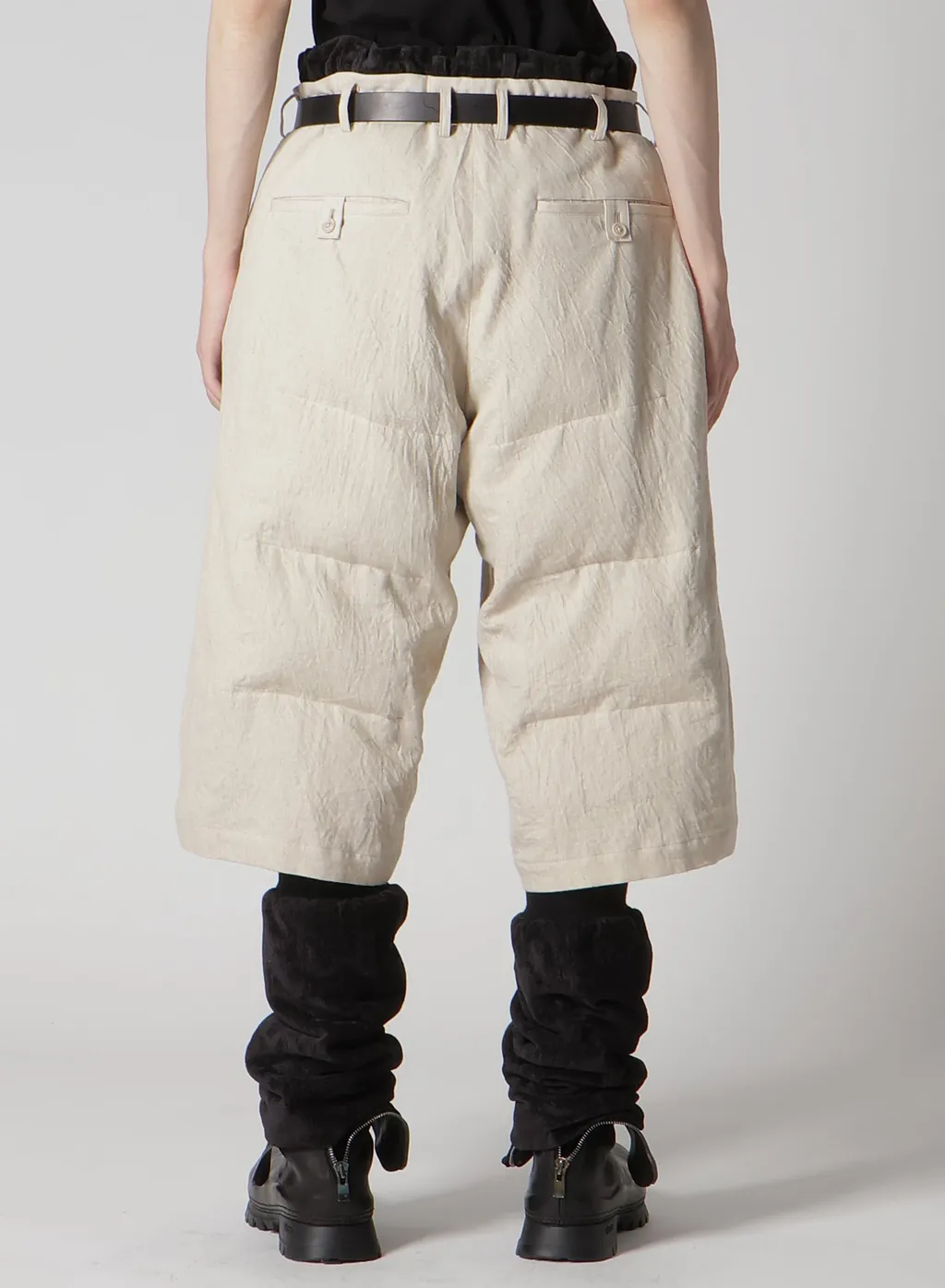 Linen/Cotton Denim Padded Short Pants