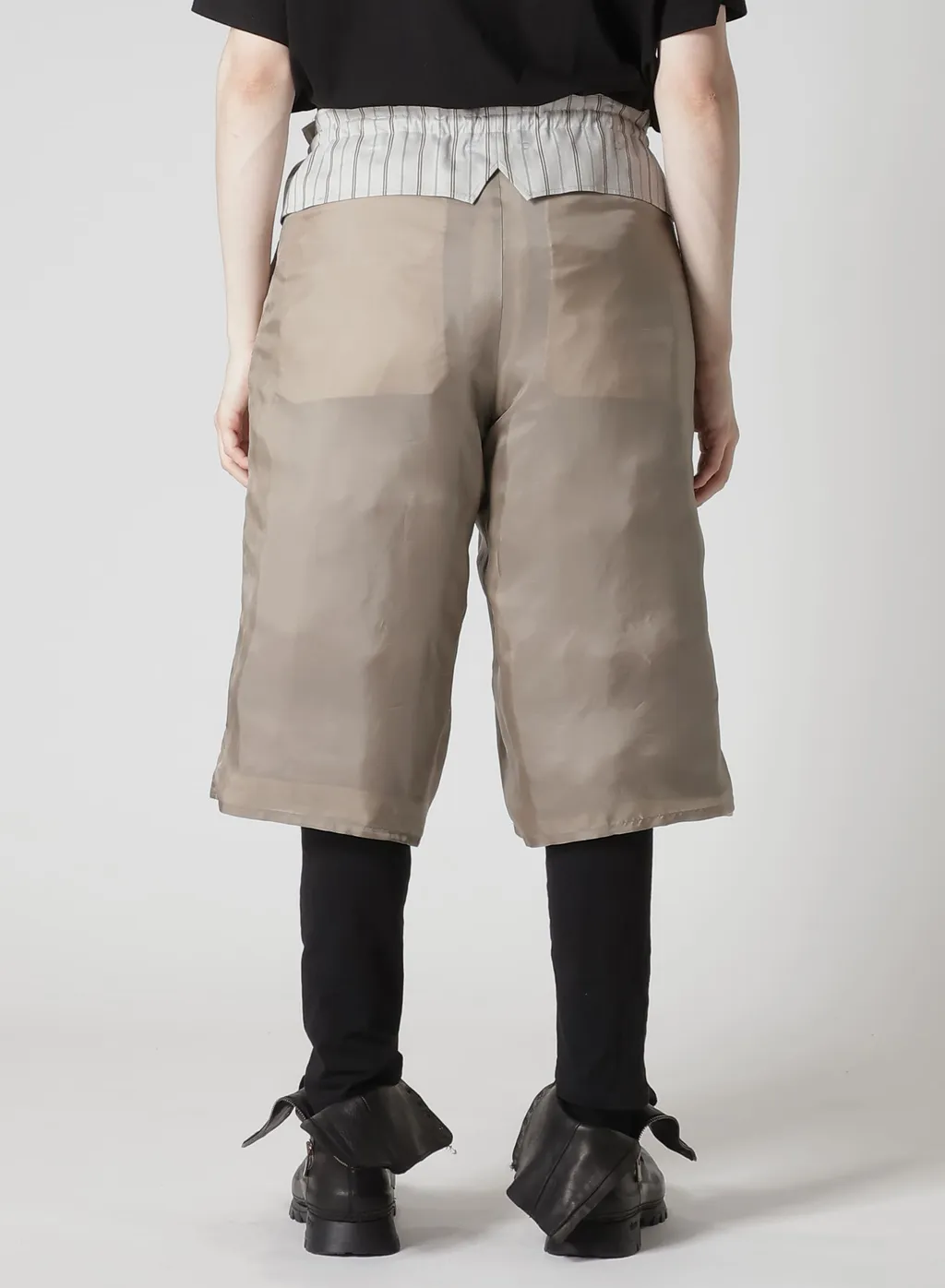 Linen/Cotton Denim Padded Short Pants