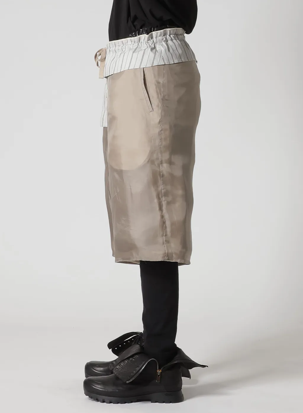 Linen/Cotton Denim Padded Short Pants