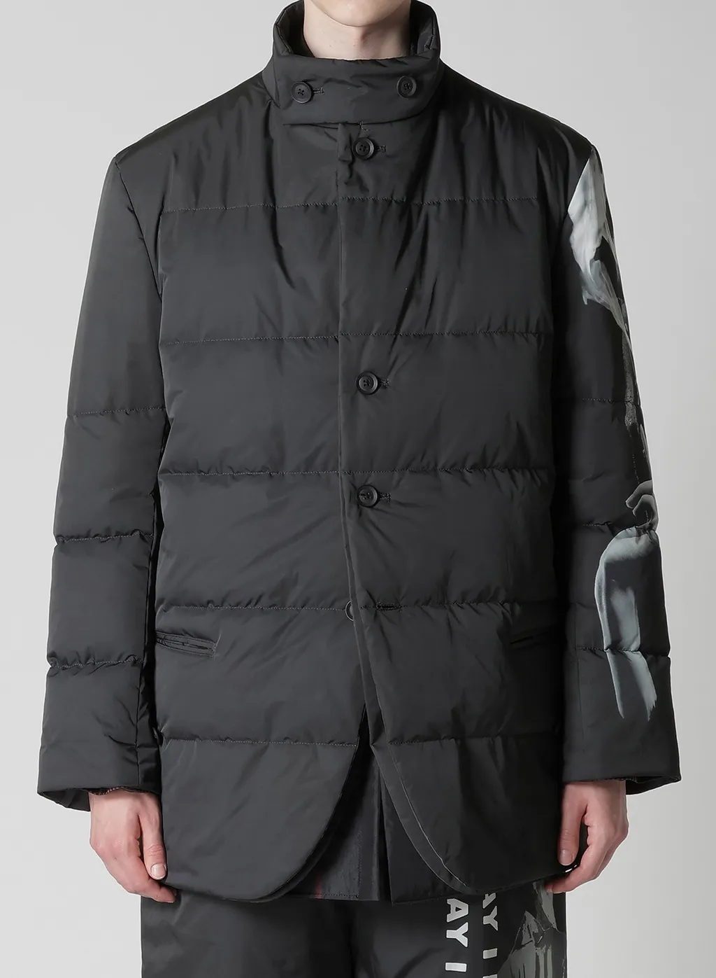 Back Printed Horizontal Padded Stand Jacket