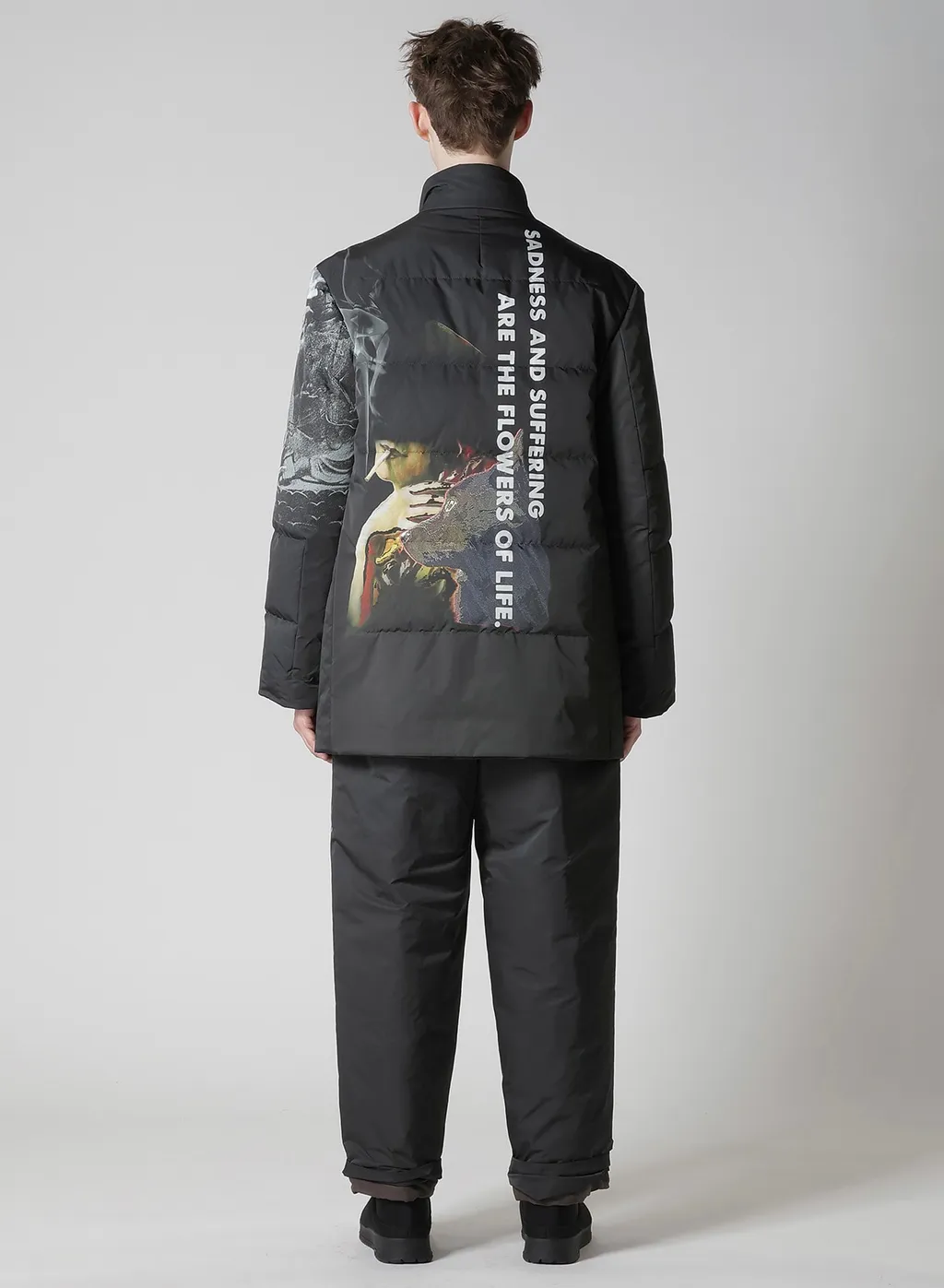 Back Printed Horizontal Padded Stand Jacket