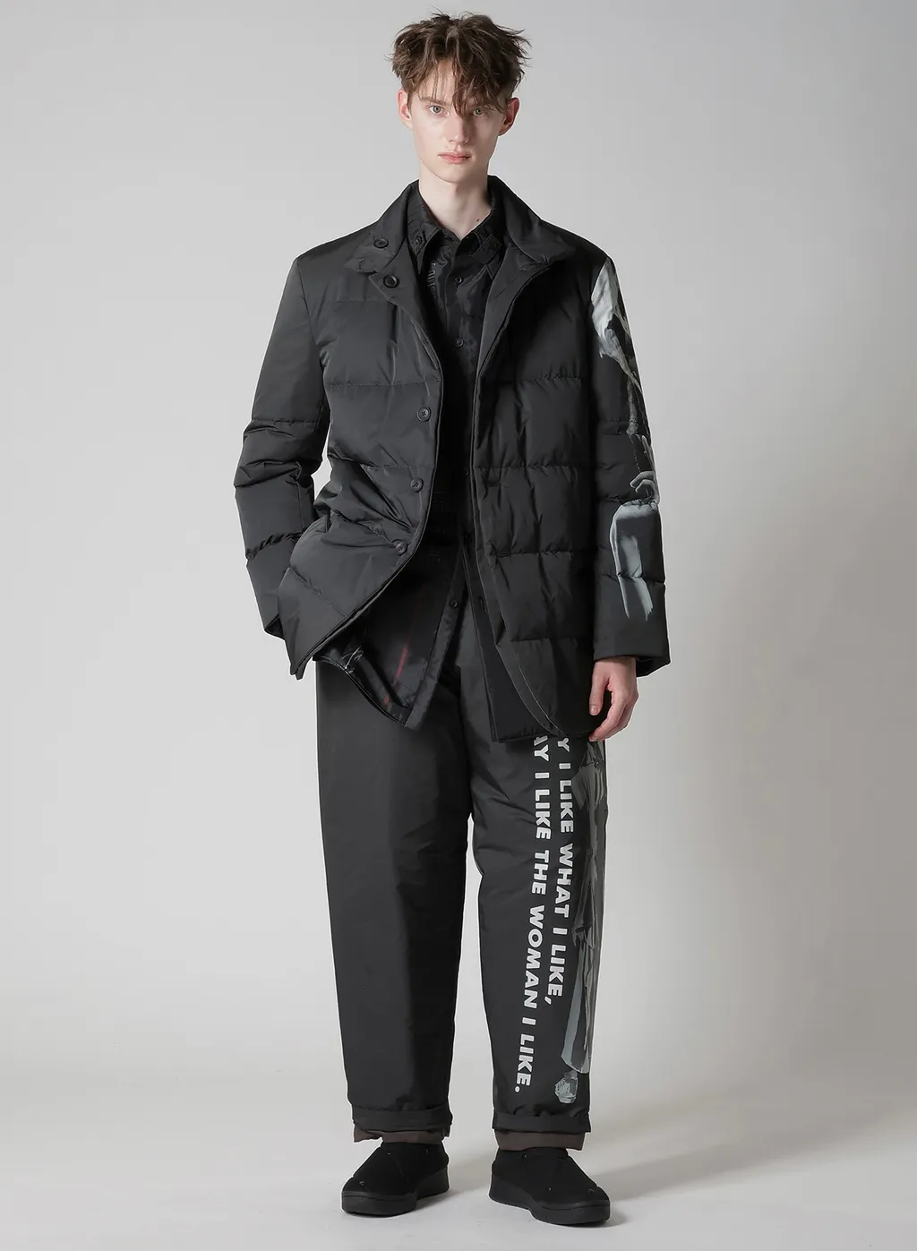 Back Printed Horizontal Padded Stand Jacket