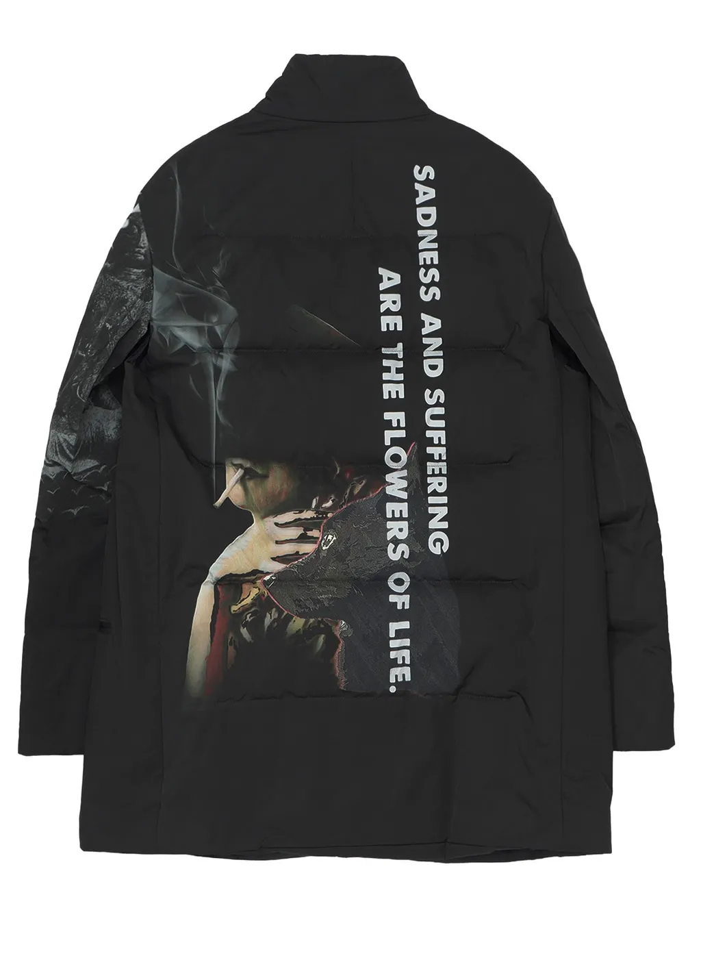 Back Printed Horizontal Padded Stand Jacket