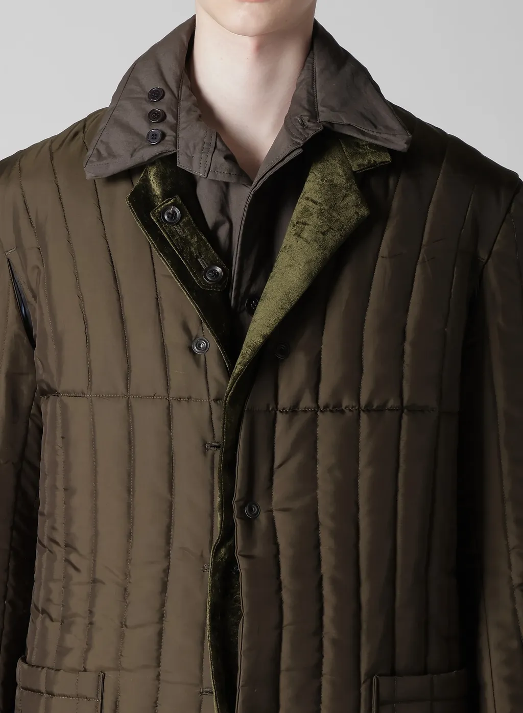 Bell Khaki 4 Buttons Long Jacket With Liner