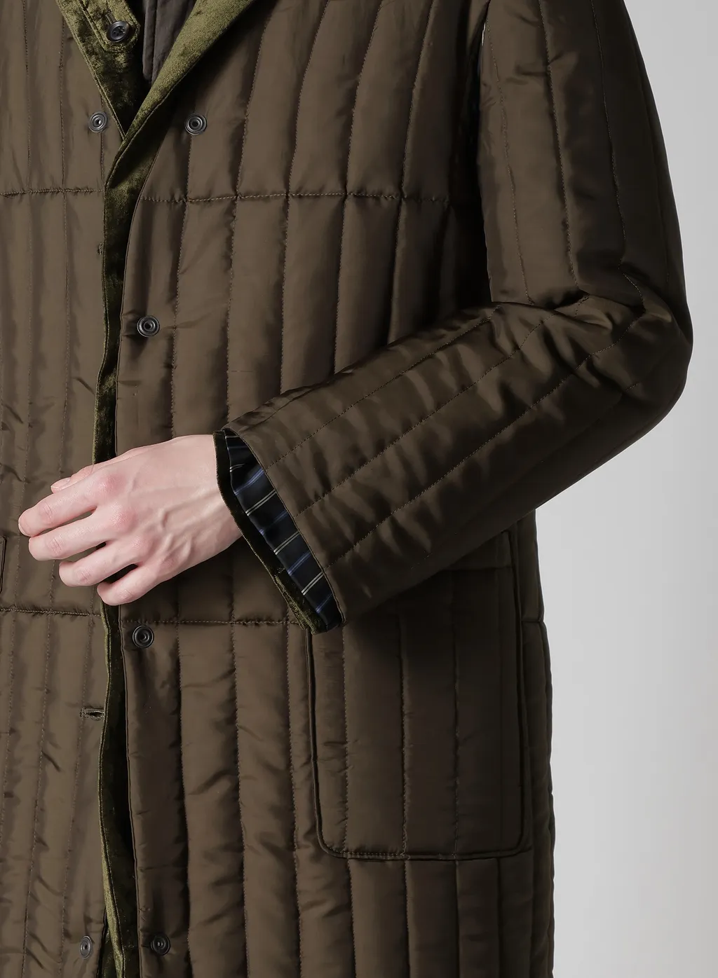 Bell Khaki 4 Buttons Long Jacket With Liner