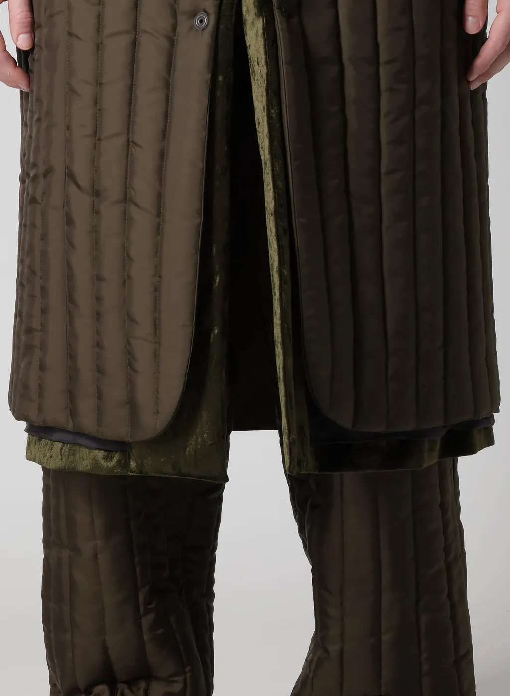 Bell Khaki 4 Buttons Long Jacket With Liner