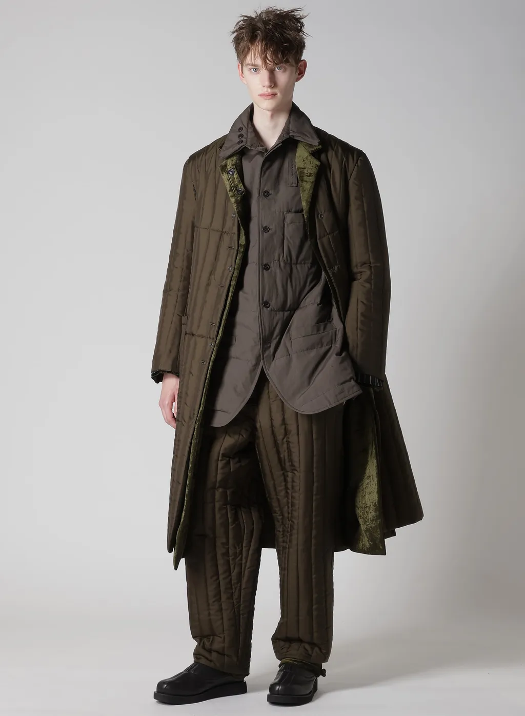 Bell Khaki 4 Buttons Long Jacket With Liner