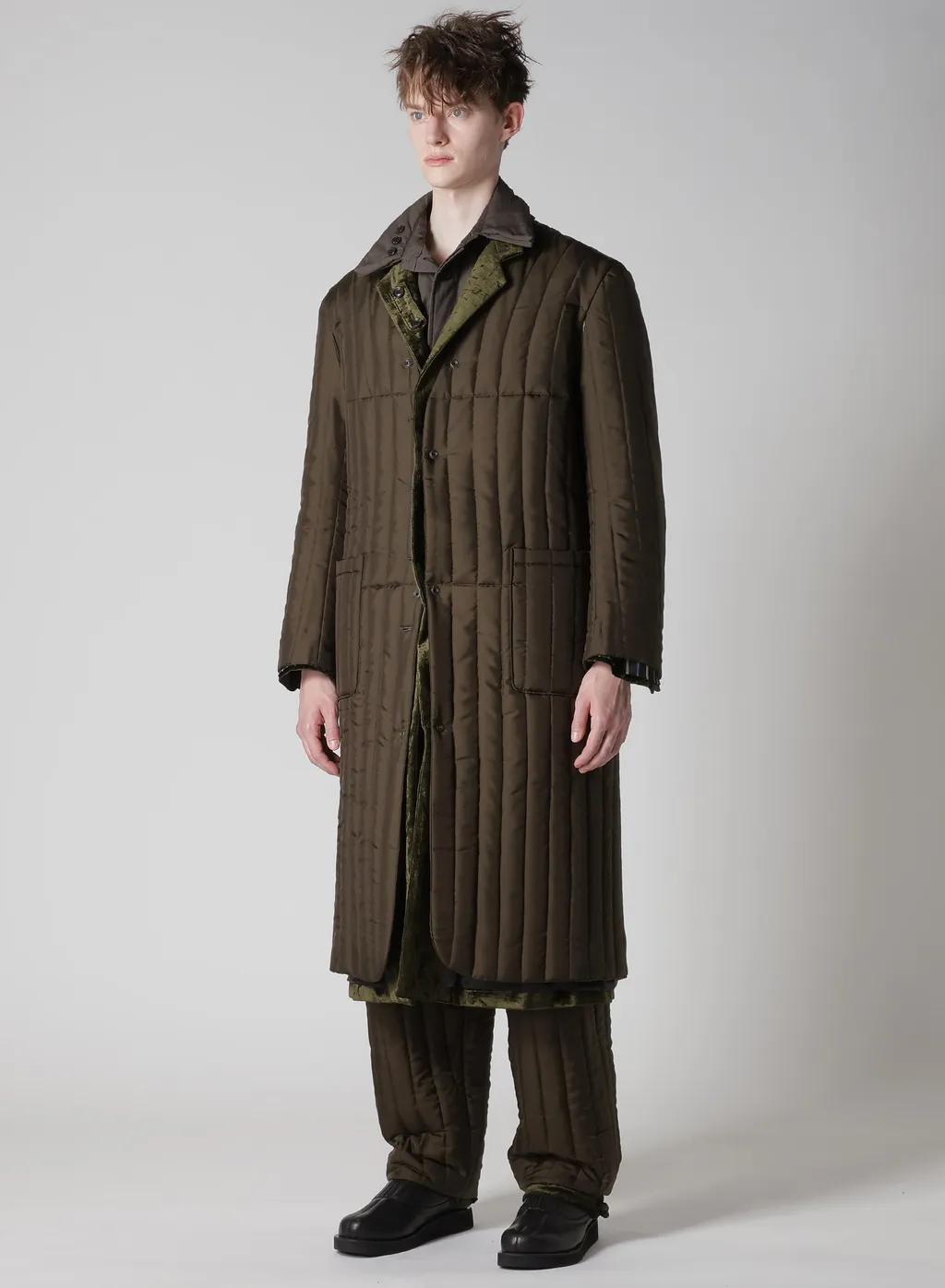 Bell Khaki 4 Buttons Long Jacket With Liner