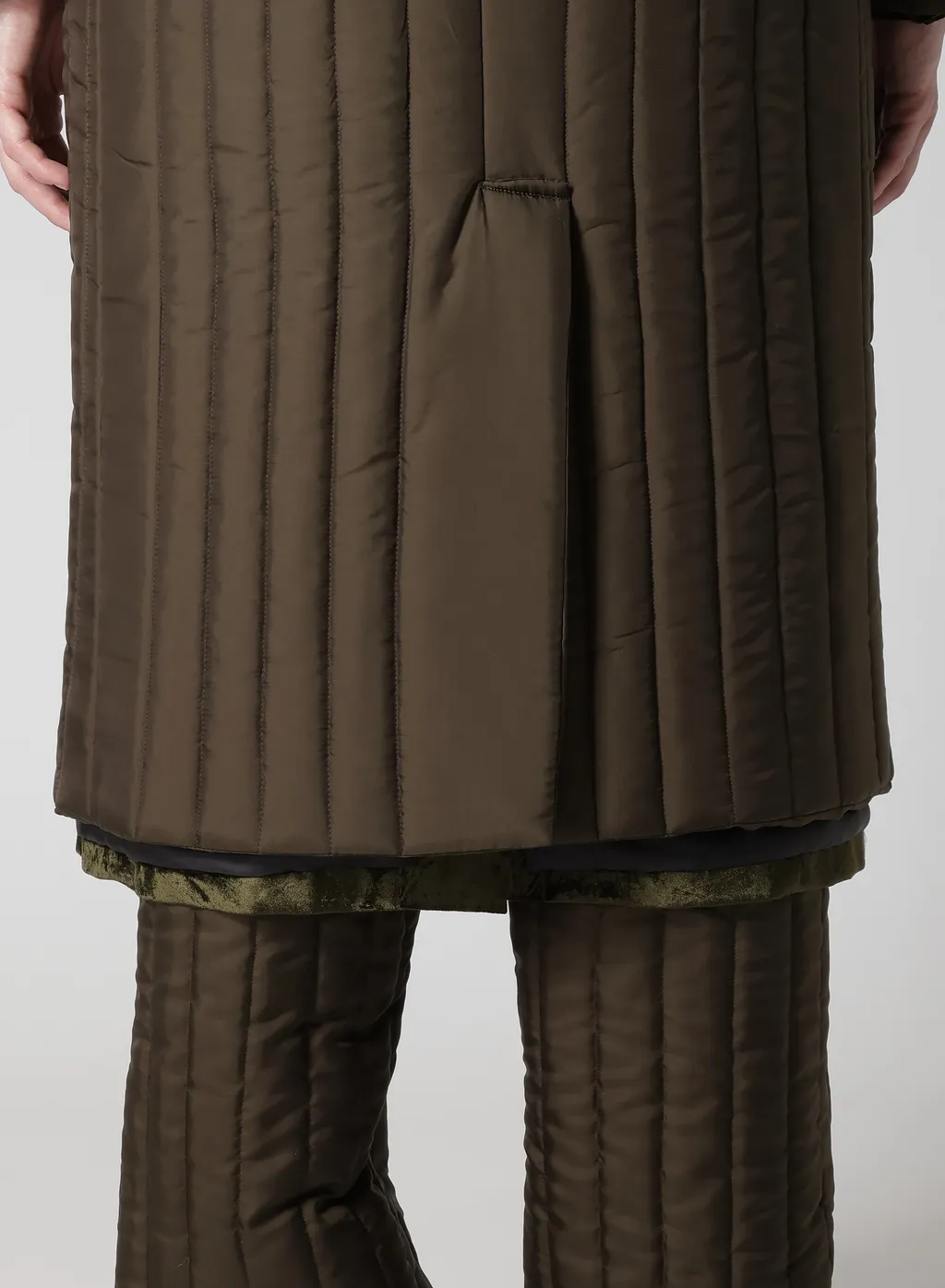 Bell Khaki 4 Buttons Long Jacket With Liner