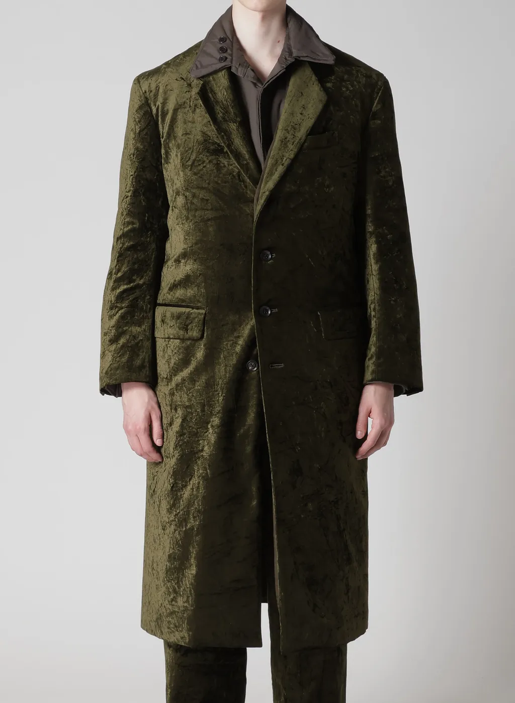 Bell Khaki 4 Buttons Long Jacket With Liner