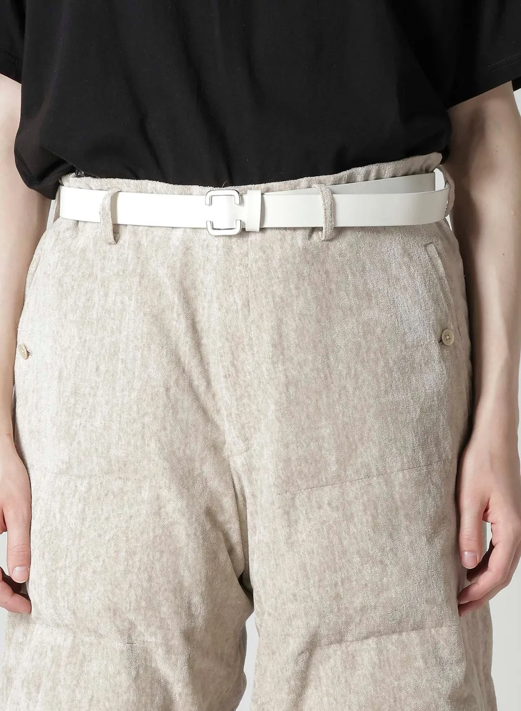 Raw Linen Velvet Padded Short Pants