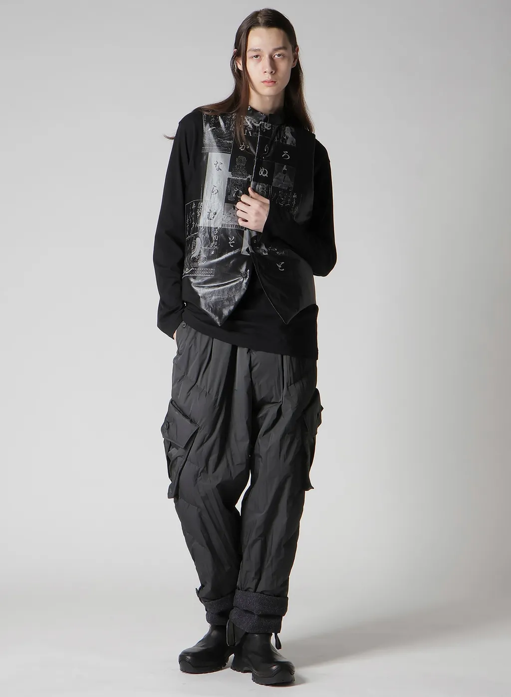 Hiragana Printed Transparent Vest