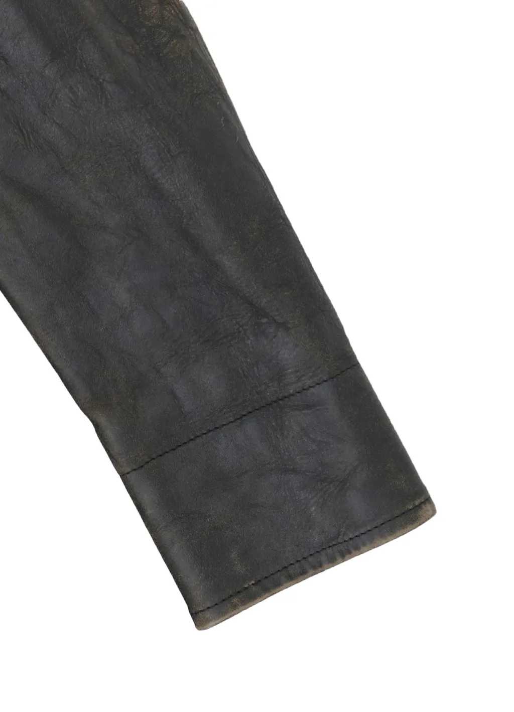 Japan Horse Leather Clap Double Front Collar Coat