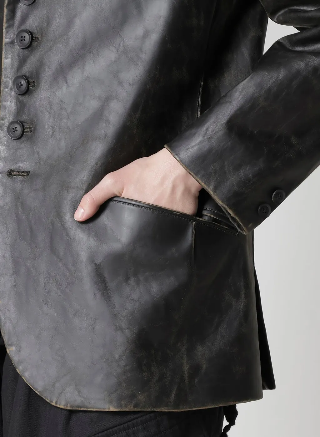 Japan Horse Leather Clap Hooded Jacket