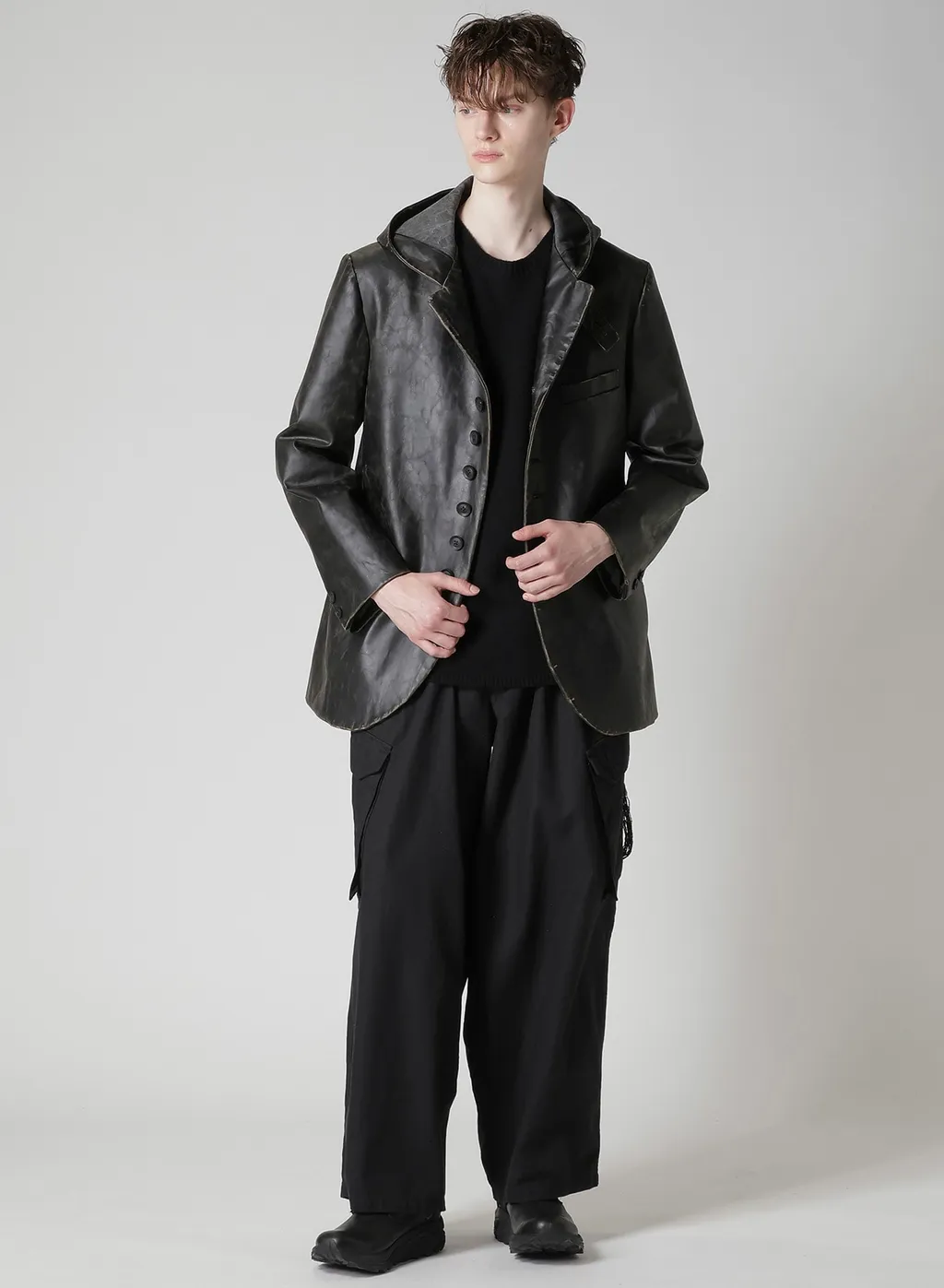 Japan Horse Leather Clap Hooded Jacket
