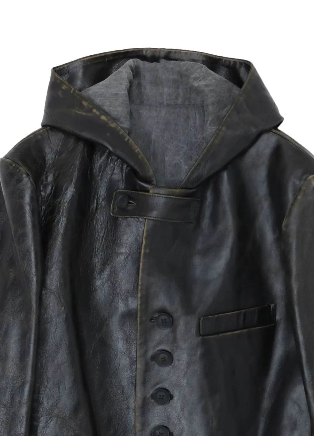 Japan Horse Leather Clap Hooded Jacket