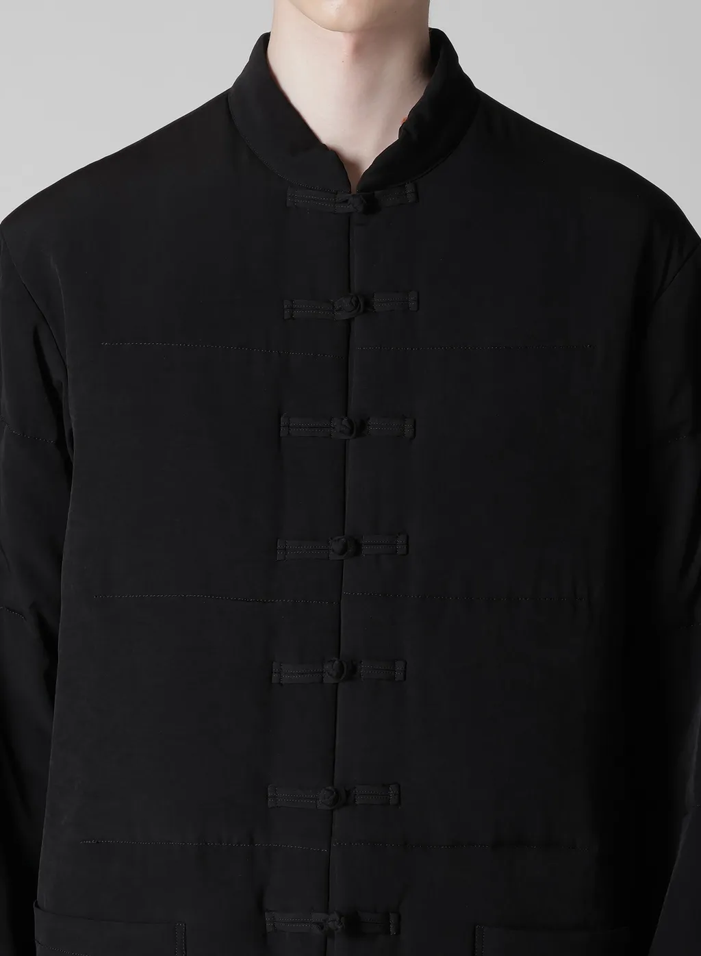 Ta Tuxedo Stand Collar Reversible Padded Blouse