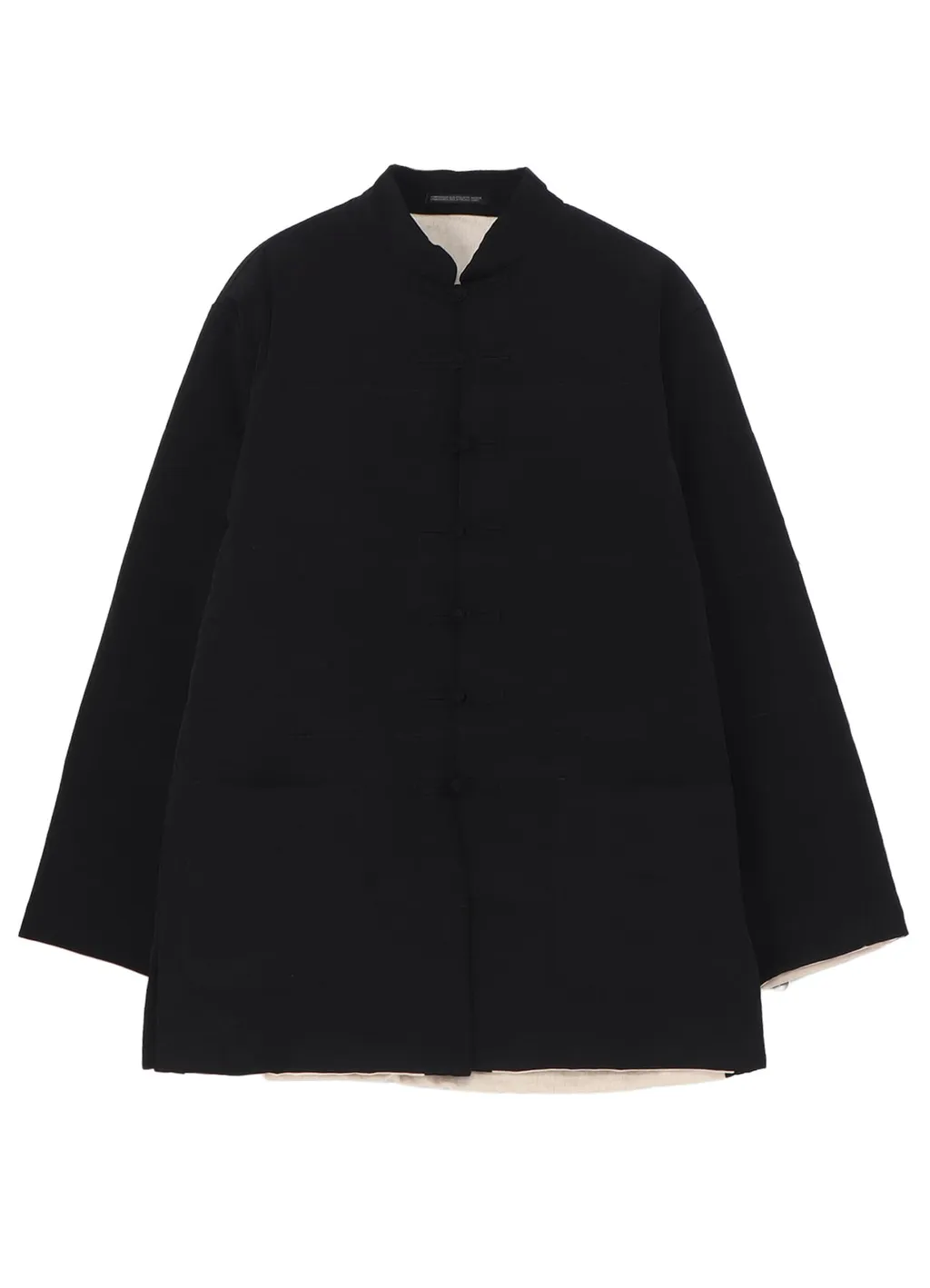 Ta Tuxedo Stand Collar Reversible Padded Blouse