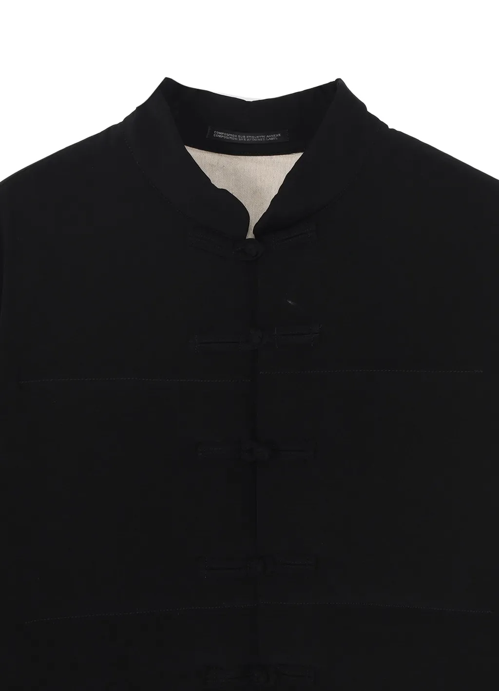 Ta Tuxedo Stand Collar Reversible Padded Blouse