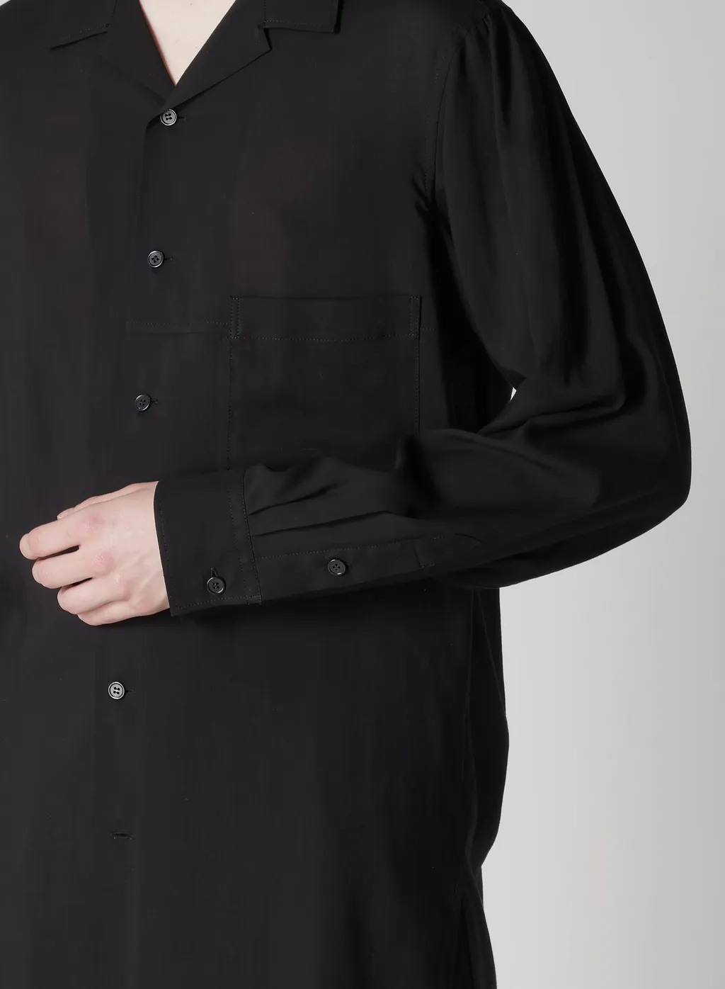 Celllose Lawn Open Collar Blouse