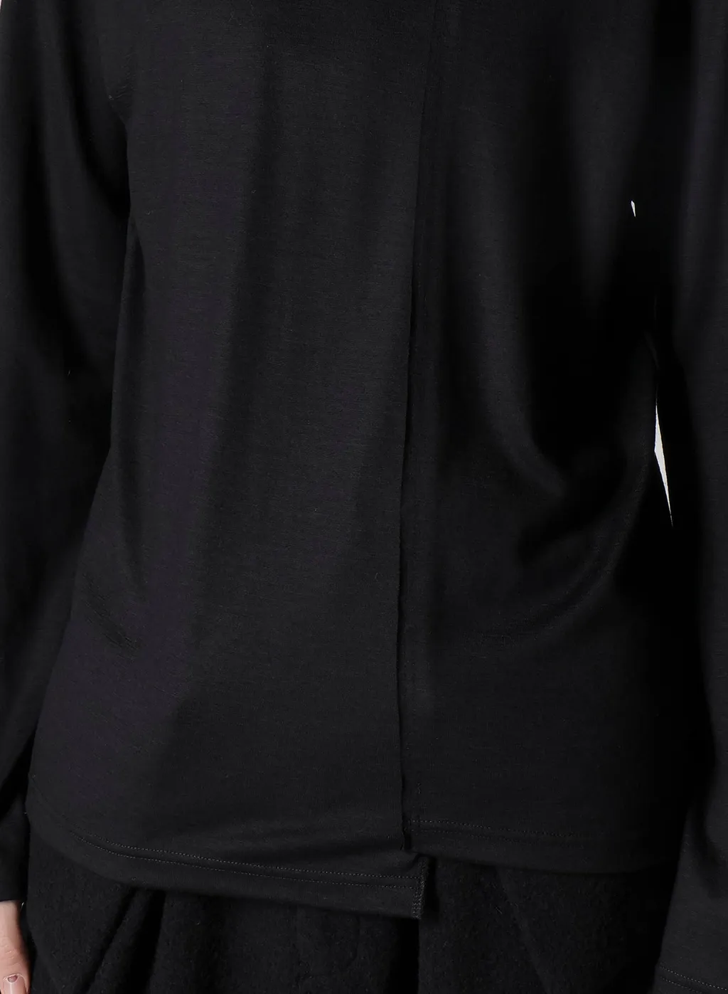 Wool Single Jersey Paneled Round Neck Long Slv T