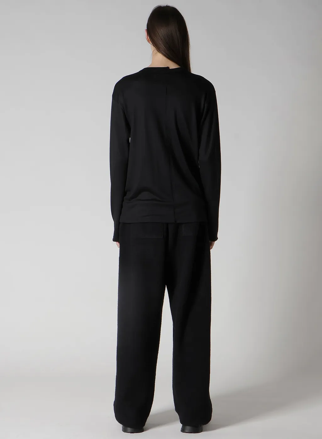 Wool Single Jersey Paneled Round Neck Long Slv T
