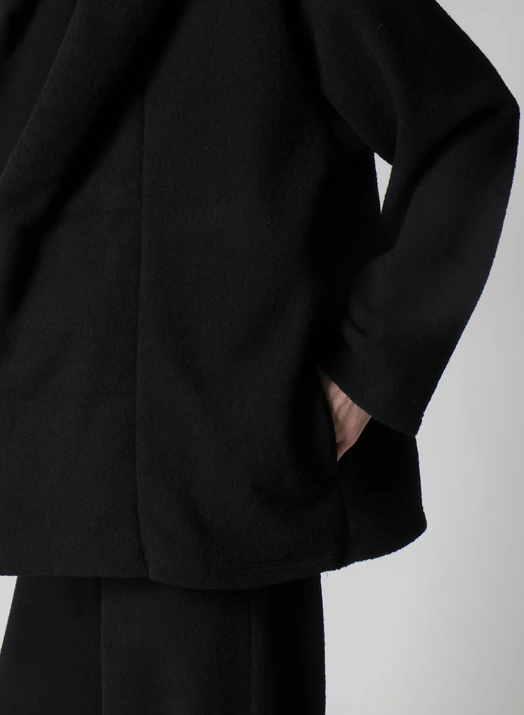 Boucle Single Jersey Padded Hooded Coat