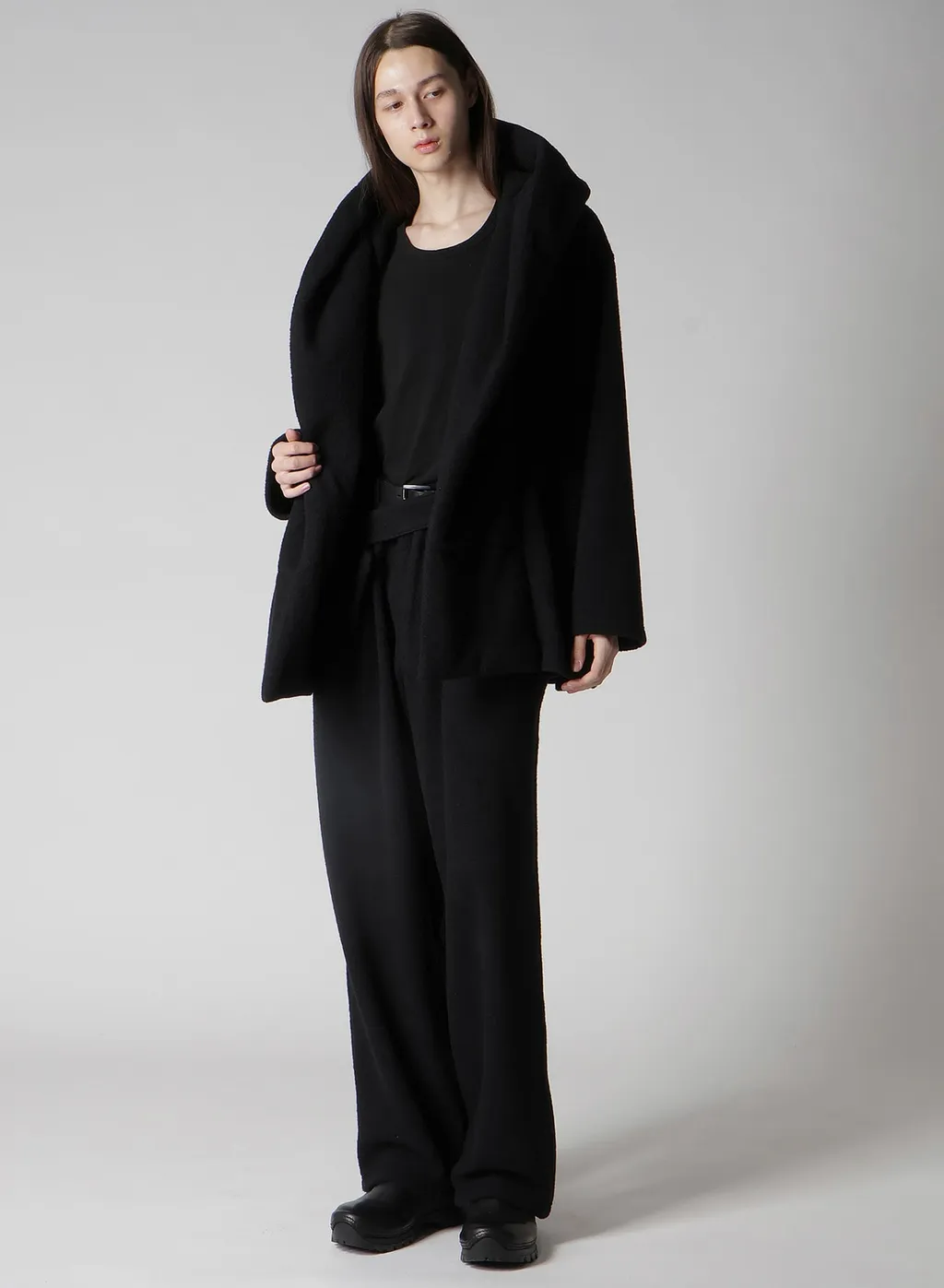 Boucle Single Jersey Padded Hooded Coat