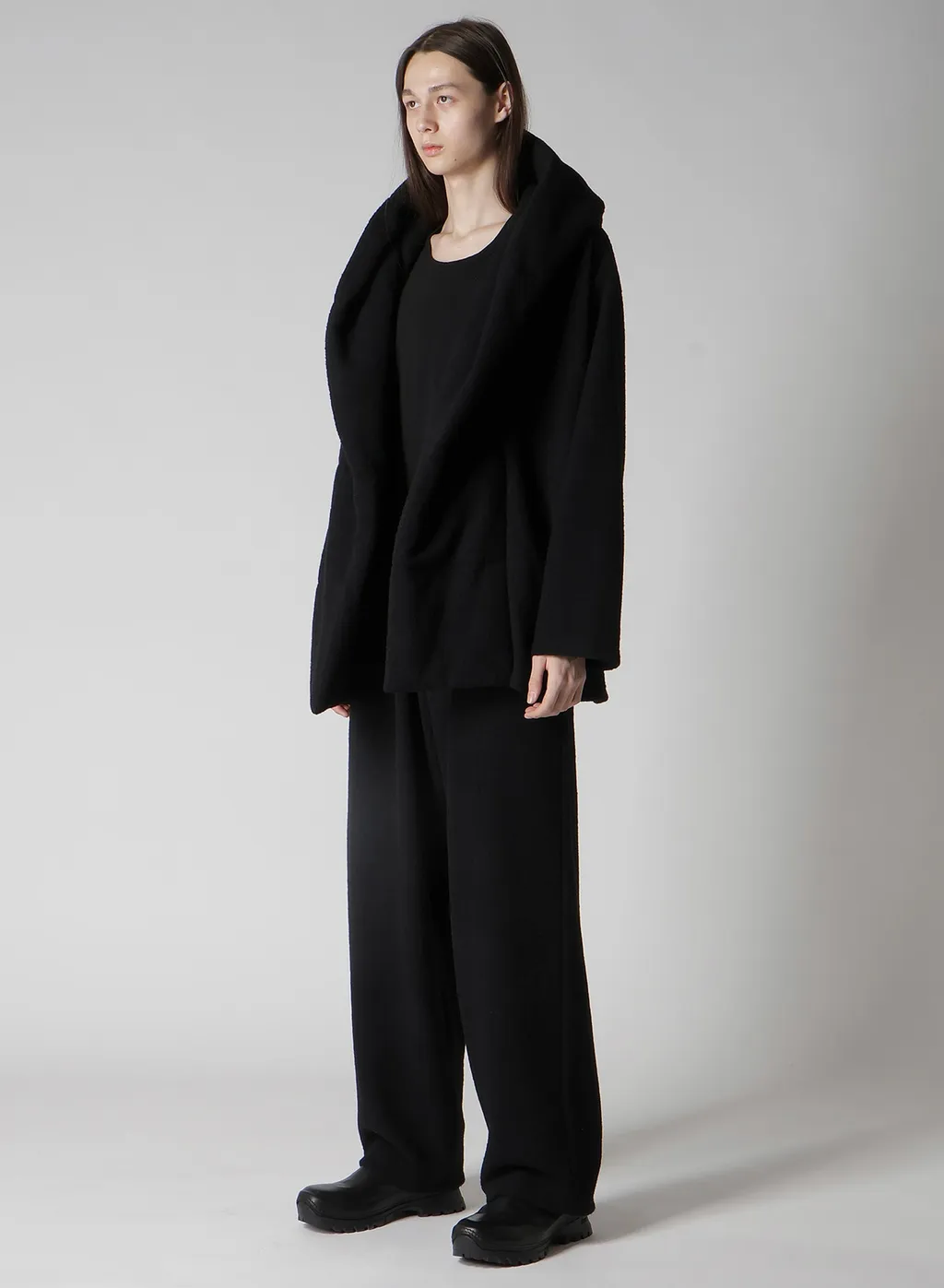 Boucle Single Jersey Padded Hooded Coat