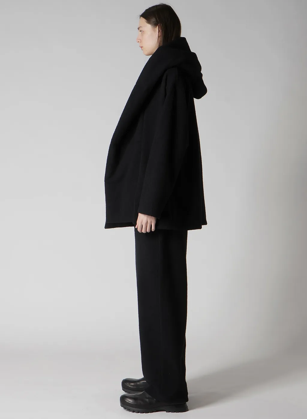 Boucle Single Jersey Padded Hooded Coat