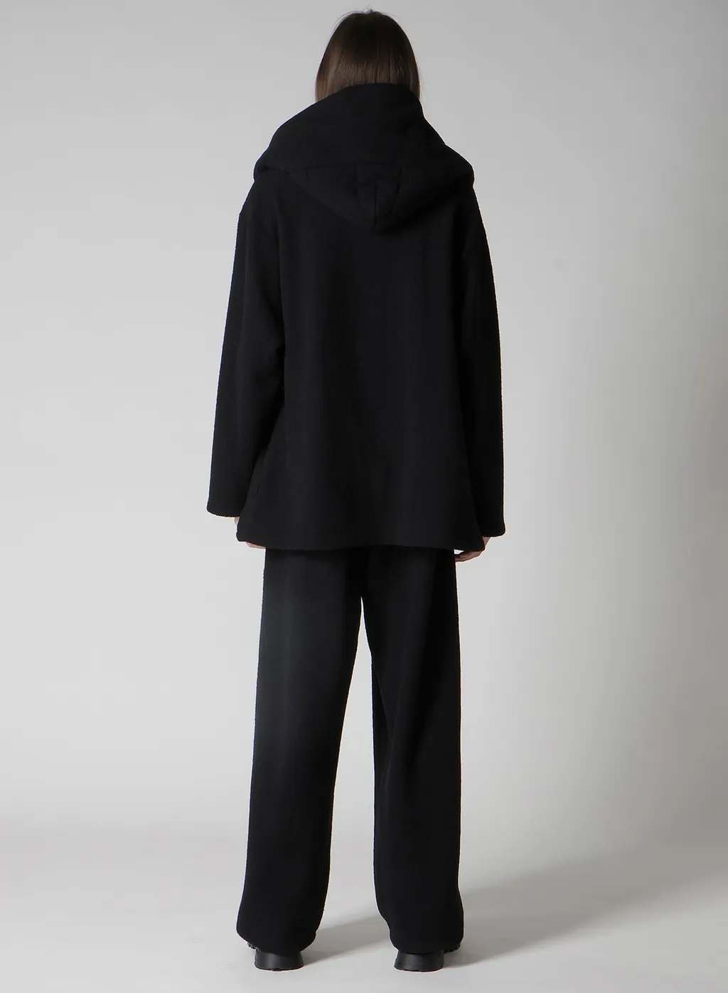 Boucle Single Jersey Padded Hooded Coat
