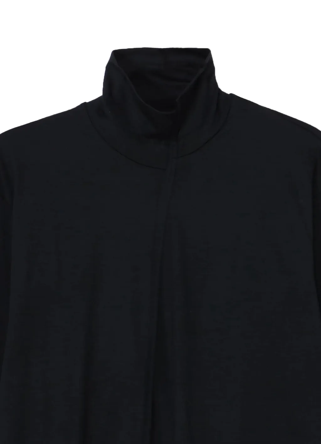 Wool Single Jersey Paneled Turtle Neck Po