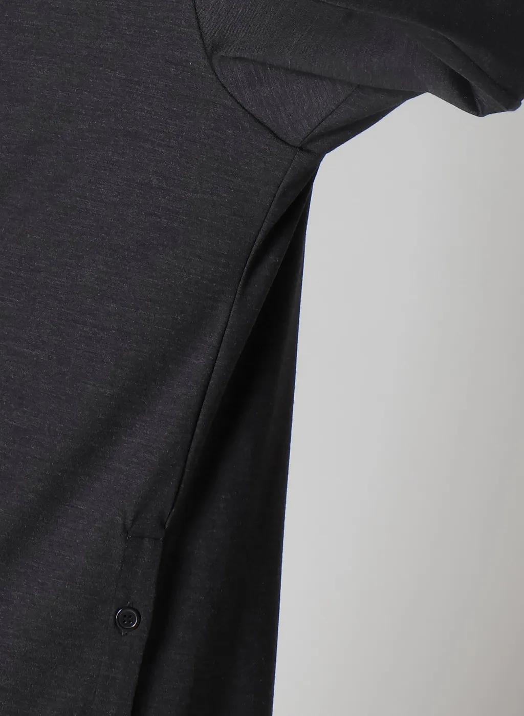 Wool Single Jersey Side Slit Button Detail T