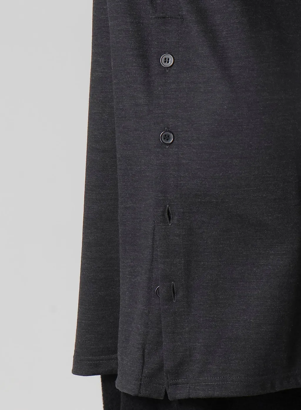 Wool Single Jersey Side Slit Button Detail T