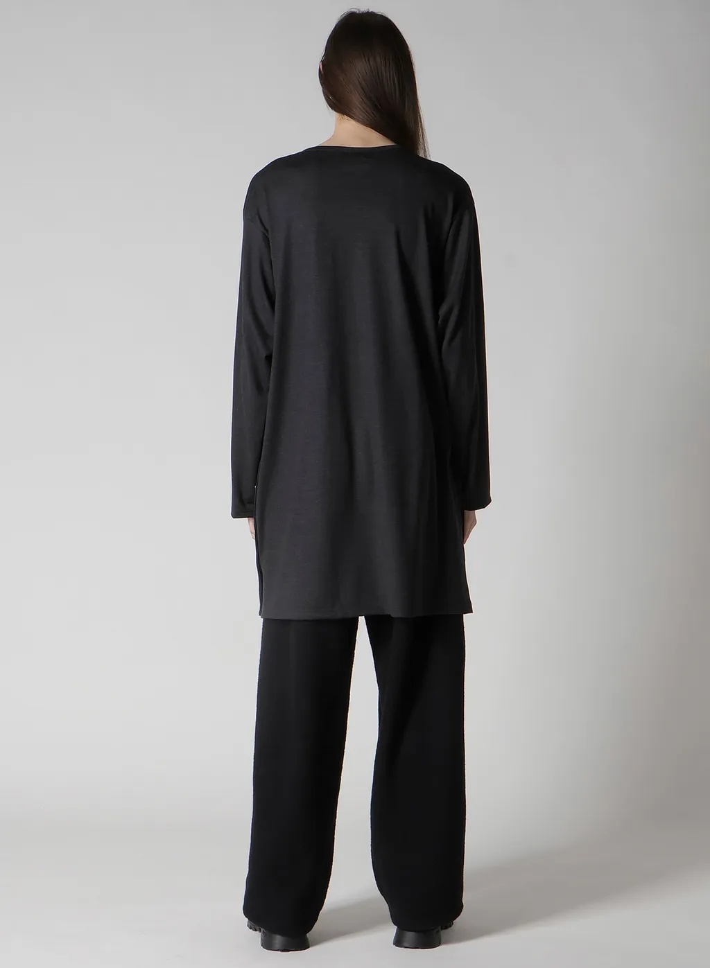 Wool Single Jersey Side Slit Button Detail T