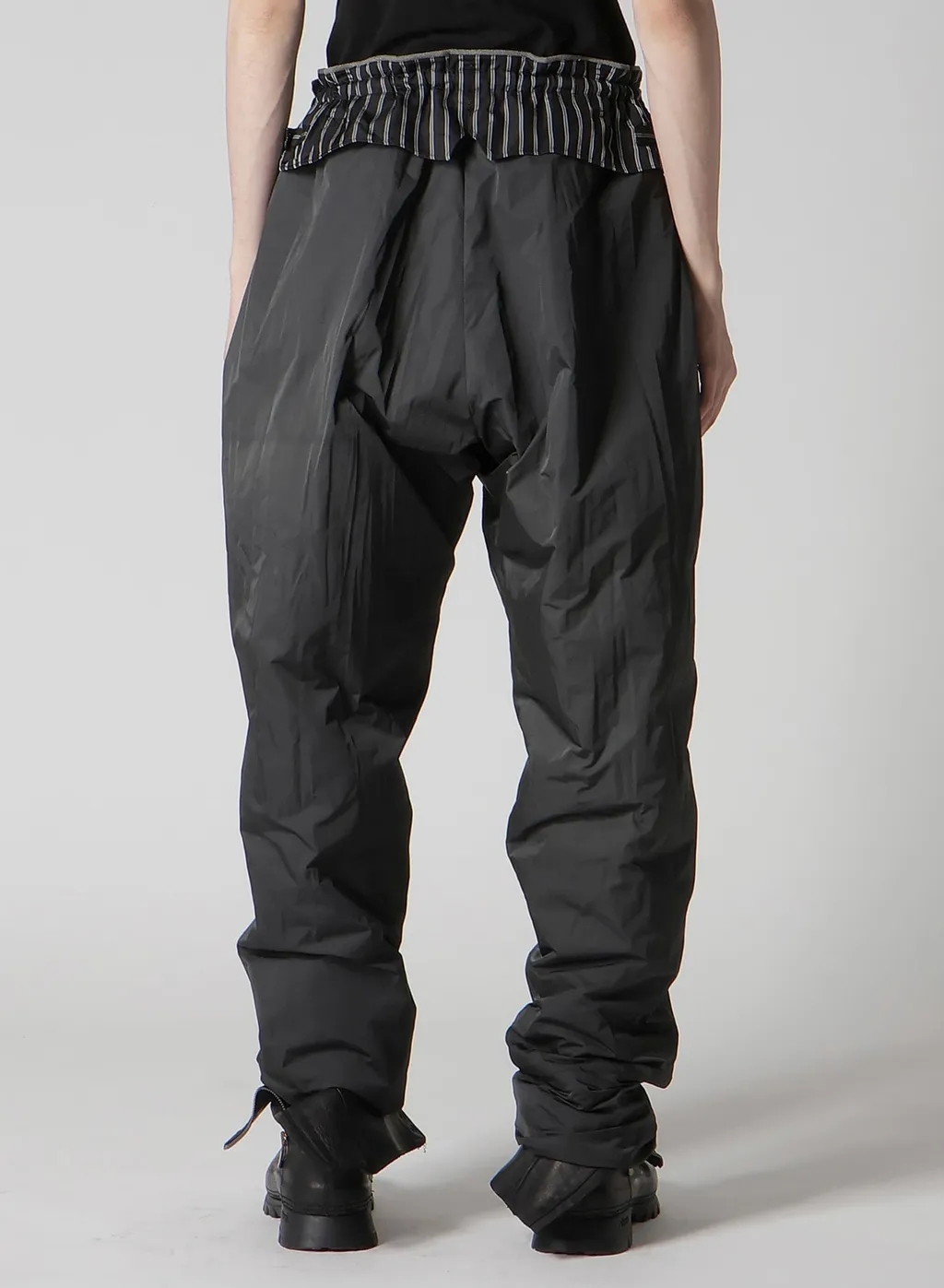 Silk Linen Diagonal Flap Padded Pants